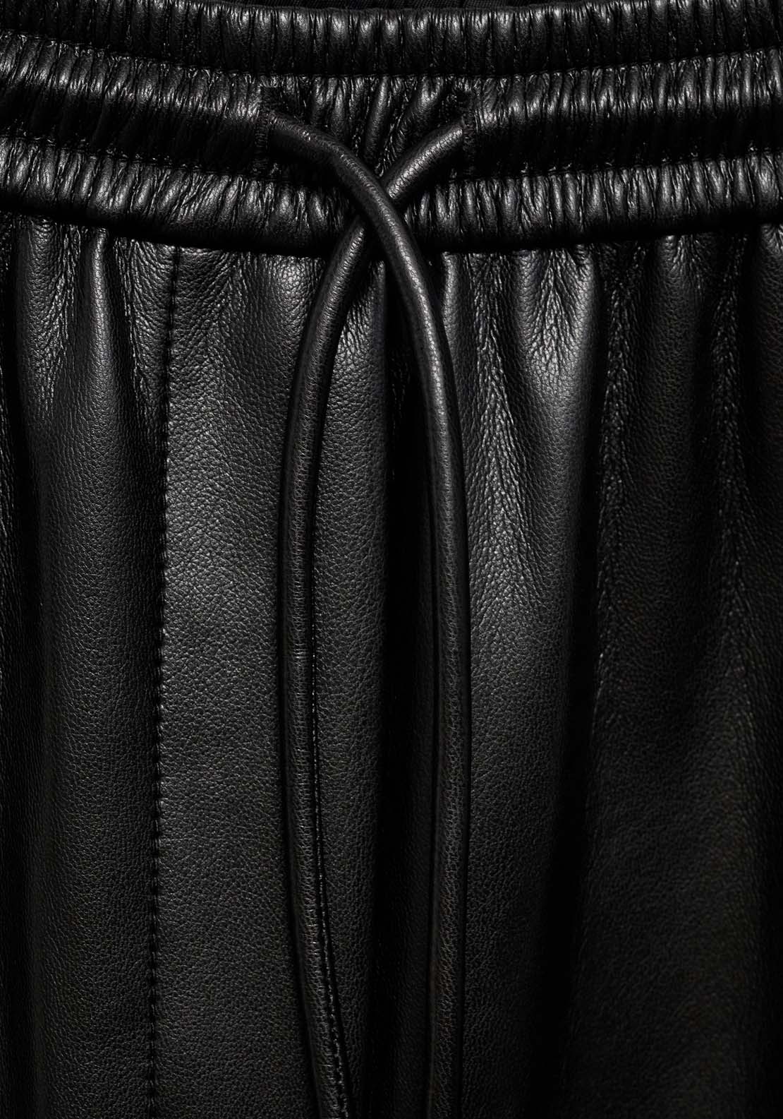 Mango Leather-effect elastic waist trousers - Black 6 Shaws Department Stores