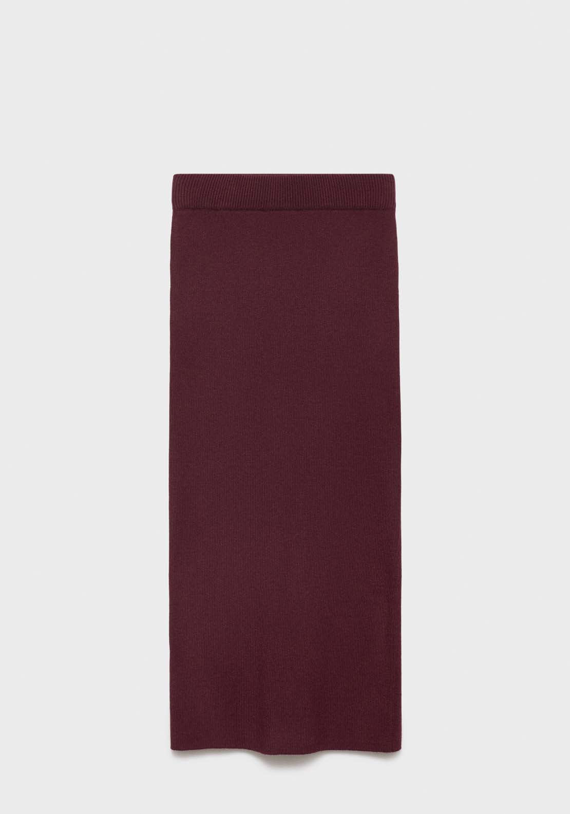 Mango Ribbed midi skirt - Dark Red 9 Shaws Department Stores