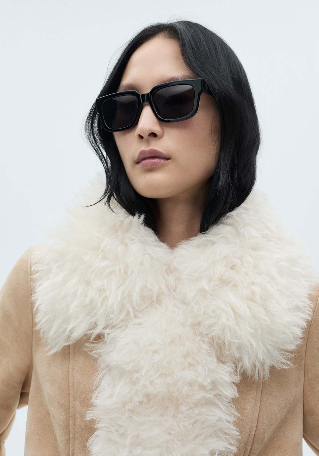 Mango Shearling-lined coat - Light Beige 4 Shaws Department Stores