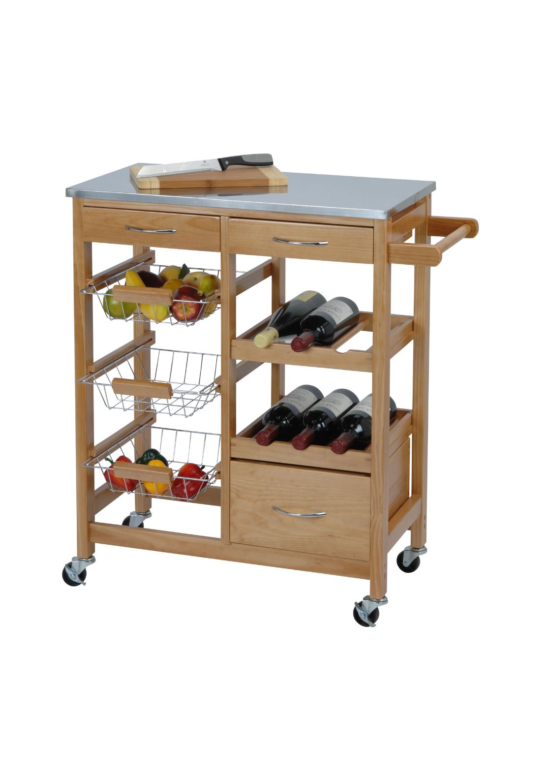 The Home Collection Wooden Kitchen Trolley - Wood 2 Shaws Department Stores