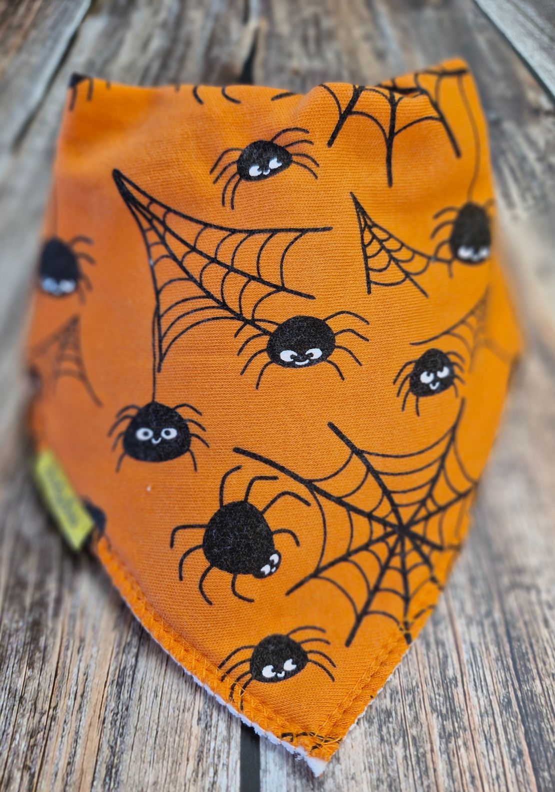 Orange Spiders Organic Cotton DribbleBoo Bandana Bib - Orange