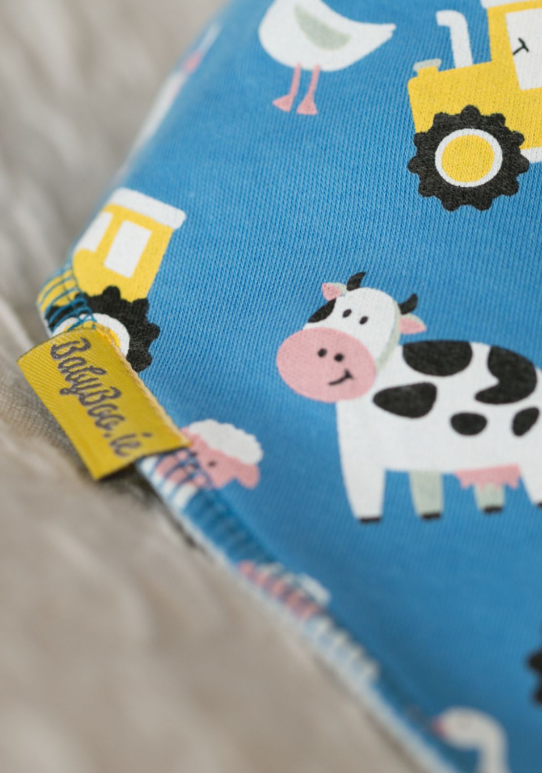Blue Farmyard Organic Cotton DribbleBoo Bandana Bib - Pink