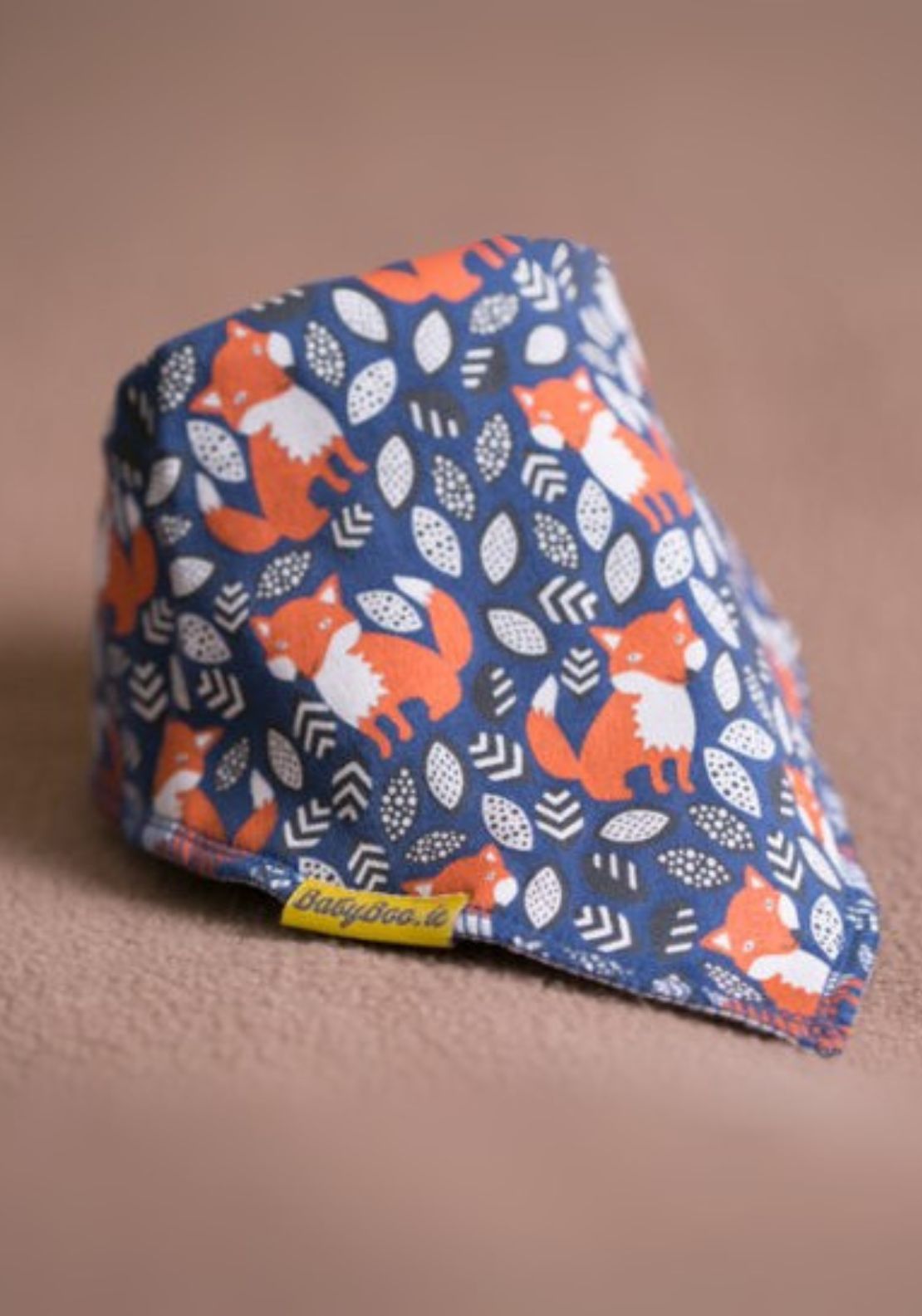 Teal Fox Organic Cotton DribbleBoo Bandana Bib - Blue