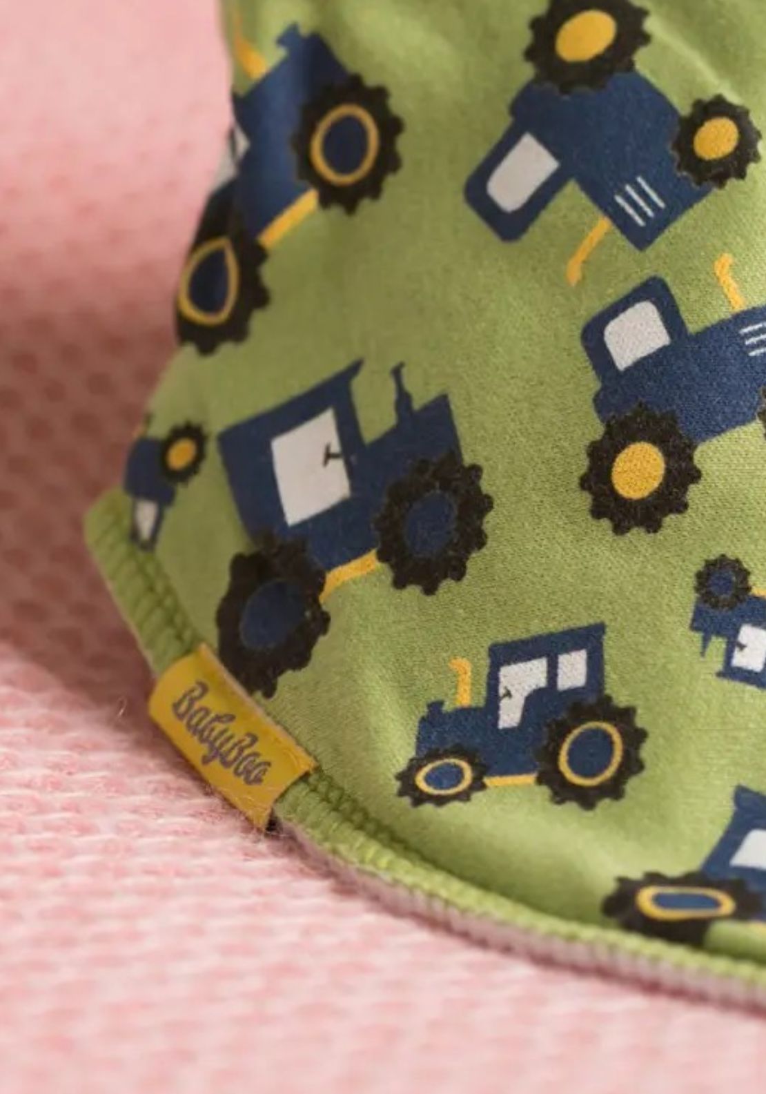 Green Tractor Organic Cotton DribbleBoo Bandana Bib - Green