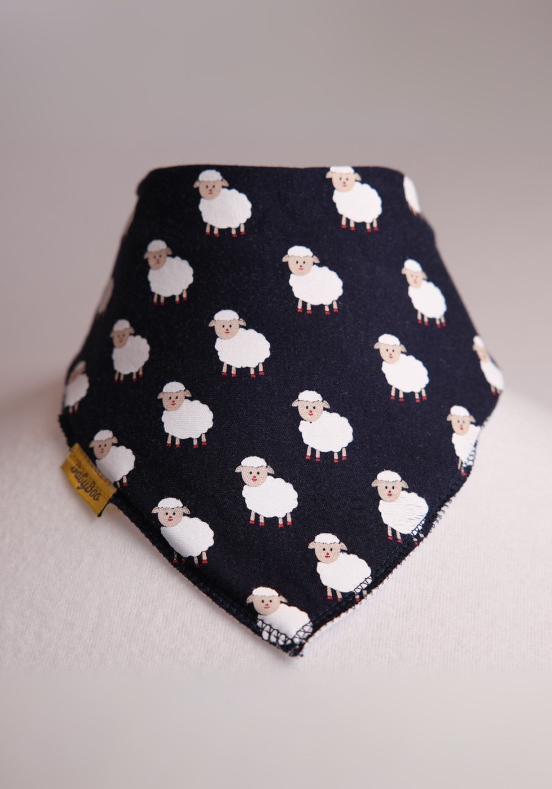 Navy Sheep Organic Cotton DribbleBoo Bandana Bib - Blue