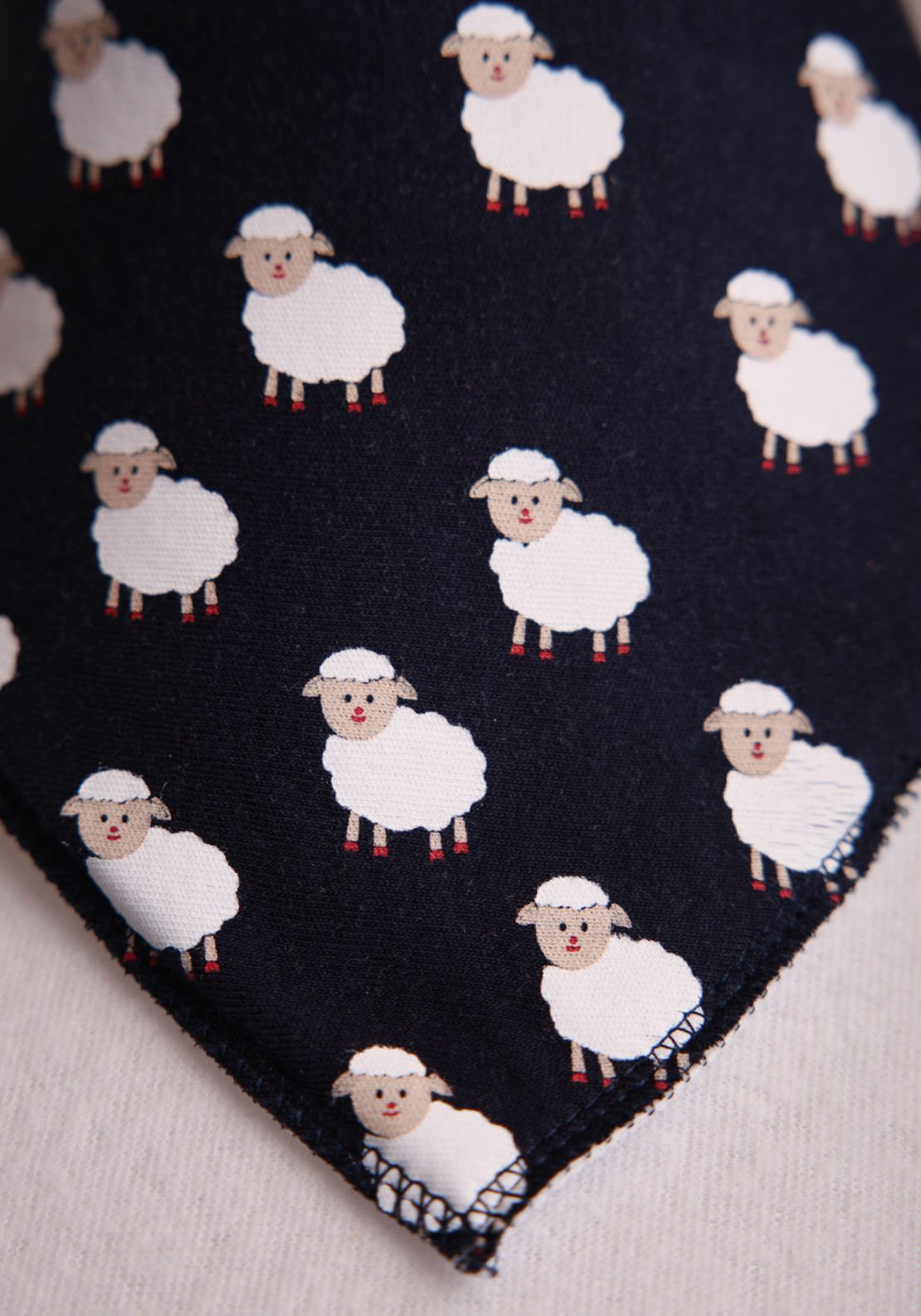 Navy Sheep Organic Cotton DribbleBoo Bandana Bib - Blue