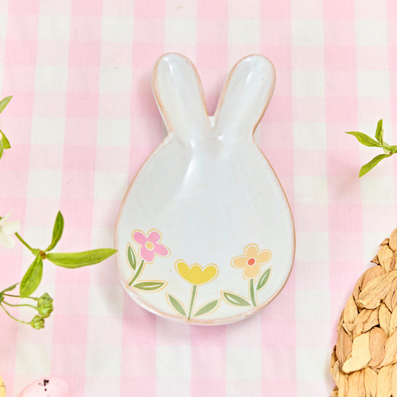 The Home Collection Bunny Ears Ceramic Treat Dish - Easter Serving Plate 1 Shaws Department Stores