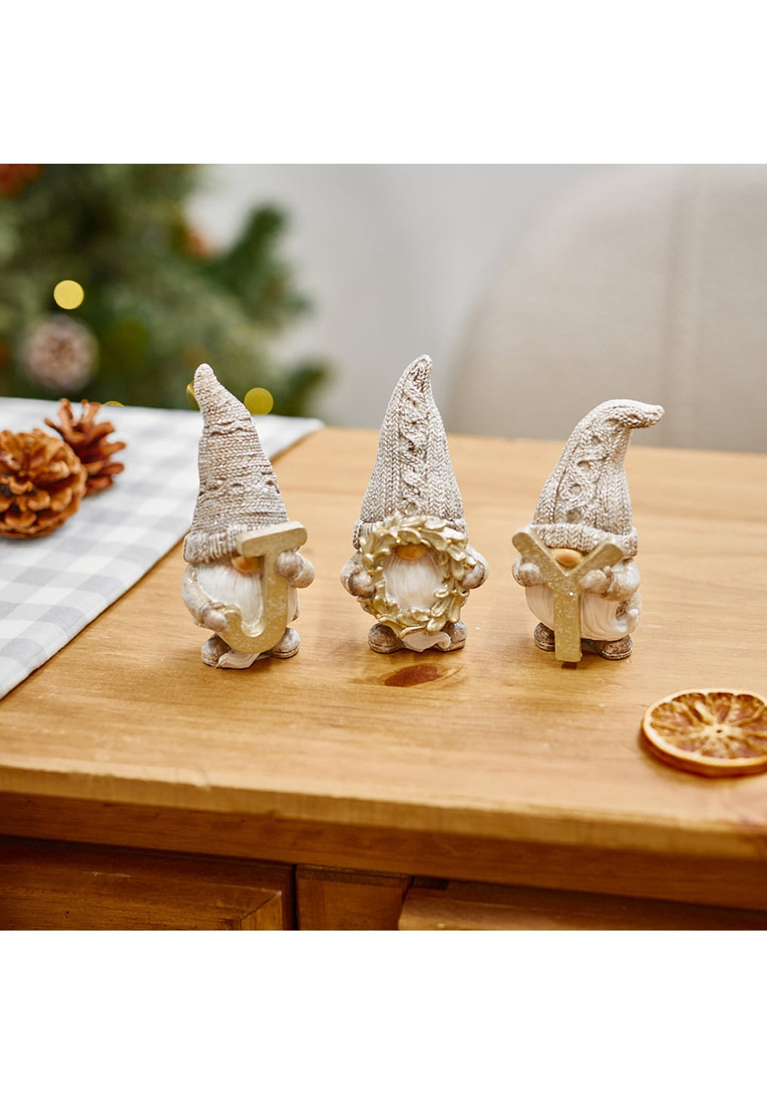 The Home Christmas Set Of 3 Christmas Joy Gnome Resin Blocks 1 Shaws Department Stores