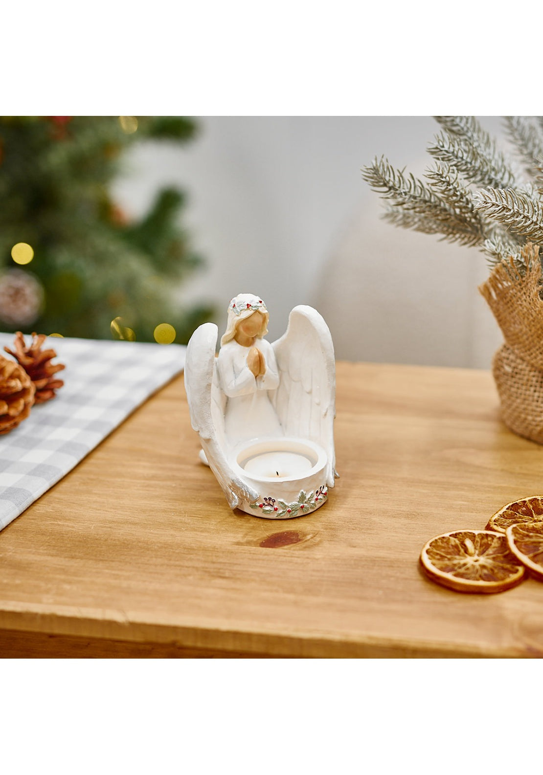 The Home Christmas Christmas Sentiment Resin Angel Tea Light Holder 1 Shaws Department Stores