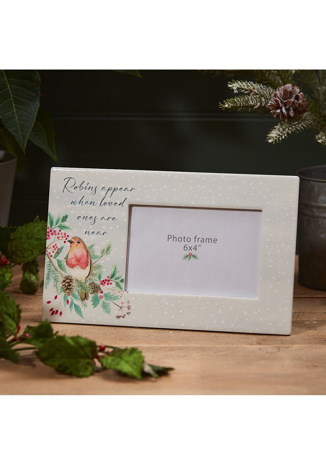The Home Christmas Christmas Robins Rememberance Ceramic Photo Frame 1 Shaws Department Stores