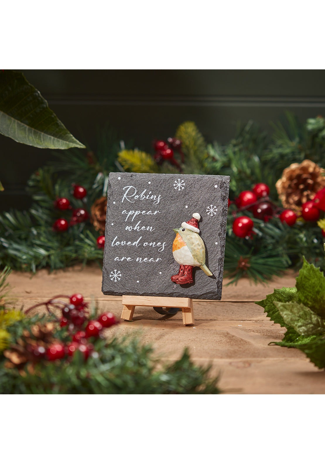 The Home Christmas Resin Robin Christmas Slate Plaque 1 Shaws Department Stores