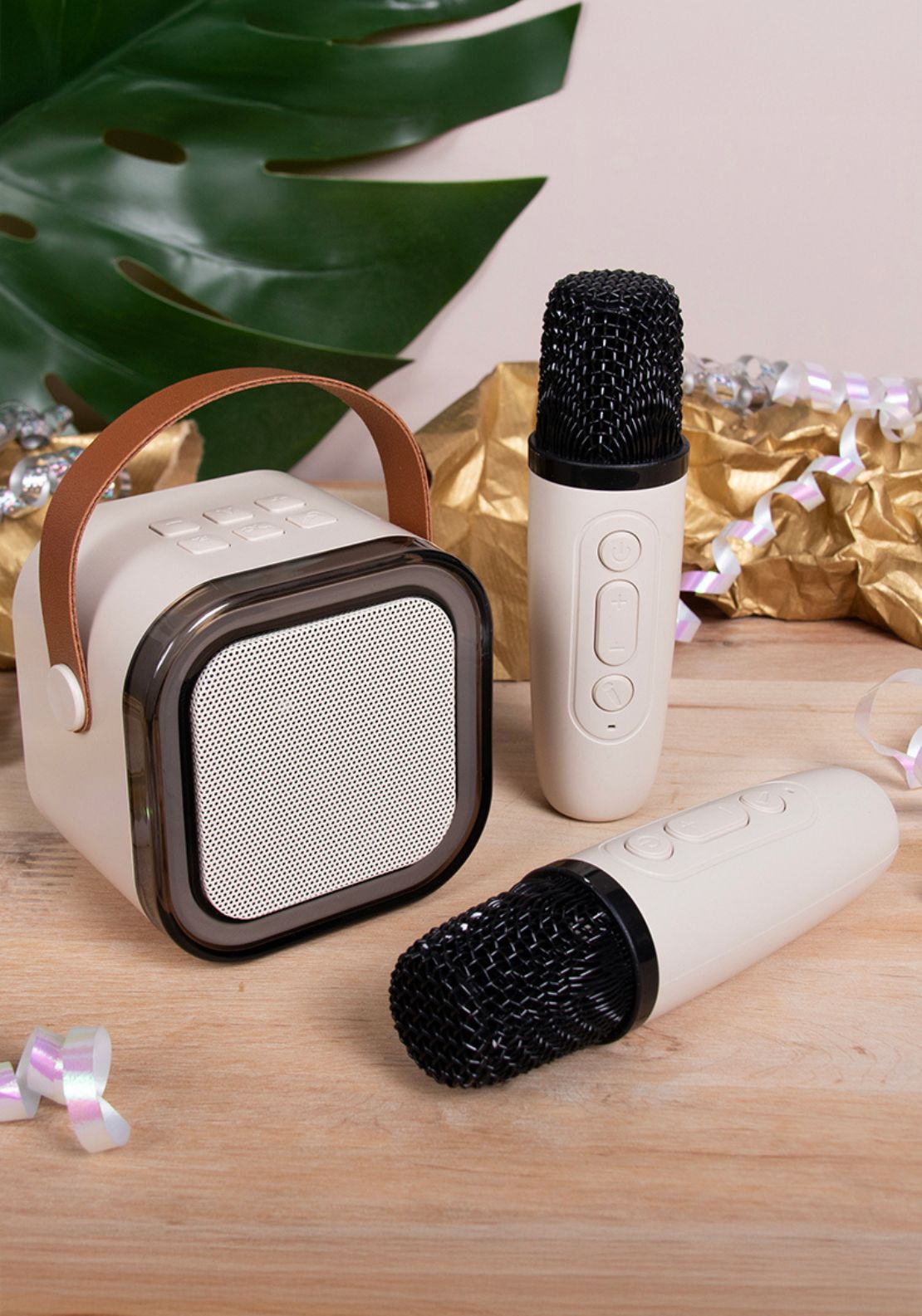 The Home Collection Karaoke Machine 2 Mics - Beige 1 Shaws Department Stores
