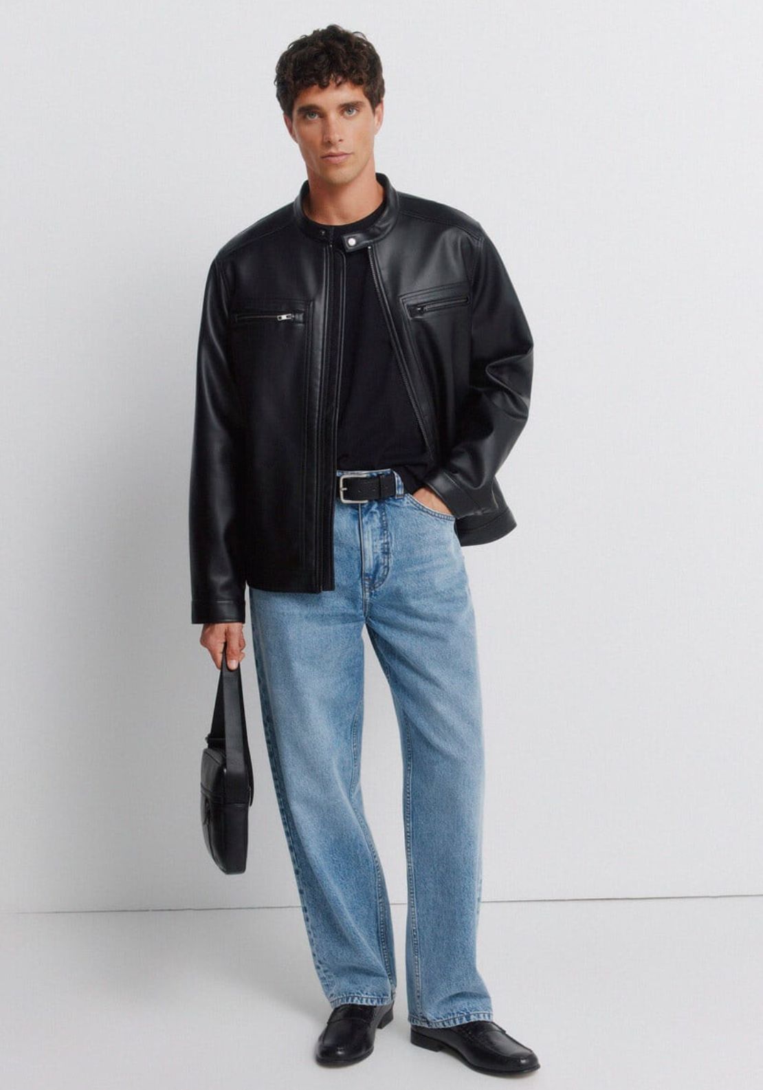 Springfield Faux Leather Jacket - Black 4 Shaws Department Stores