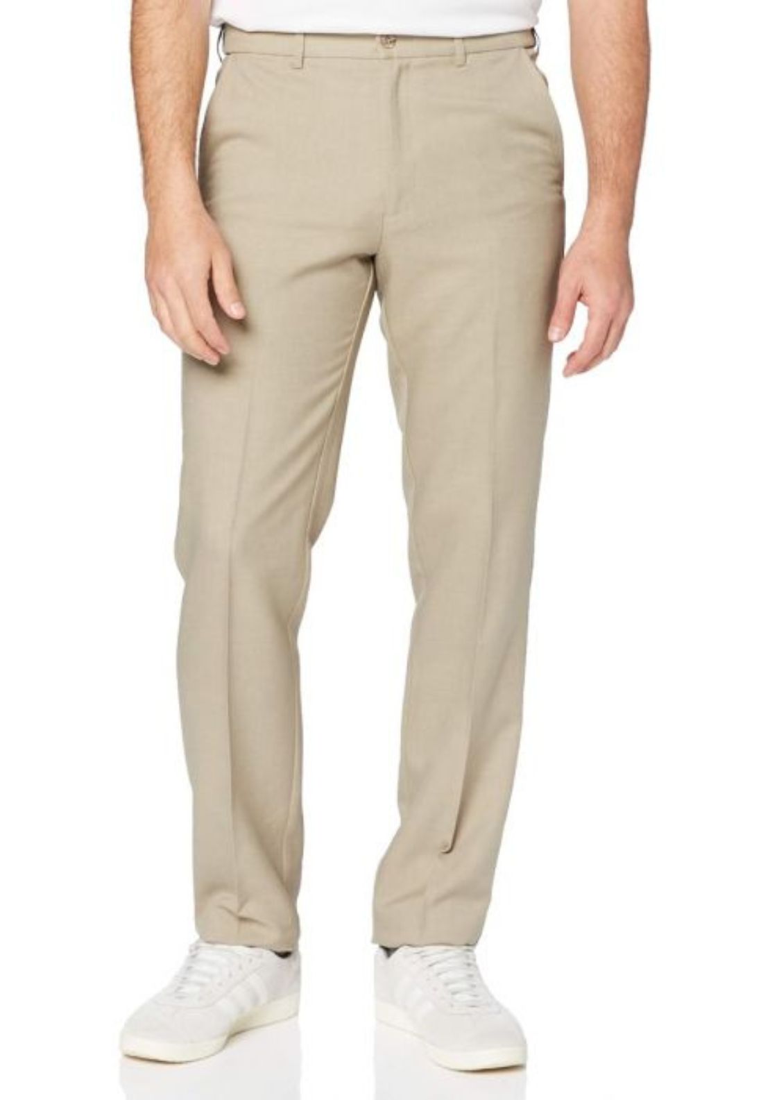 Farah Trousers With Flexi Waist - Taupe 1 Shaws Department Stores