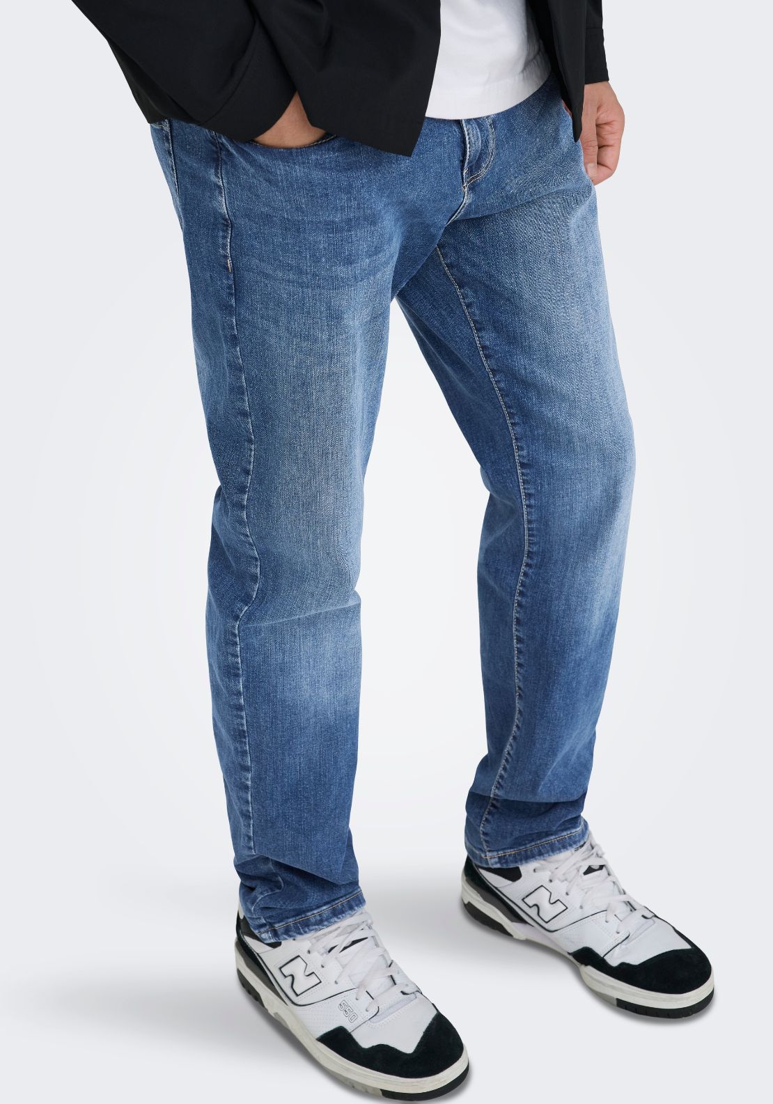 Only &amp; Sons Mid Waist Regular Fit Jeans - Blue 3 Shaws Department Stores