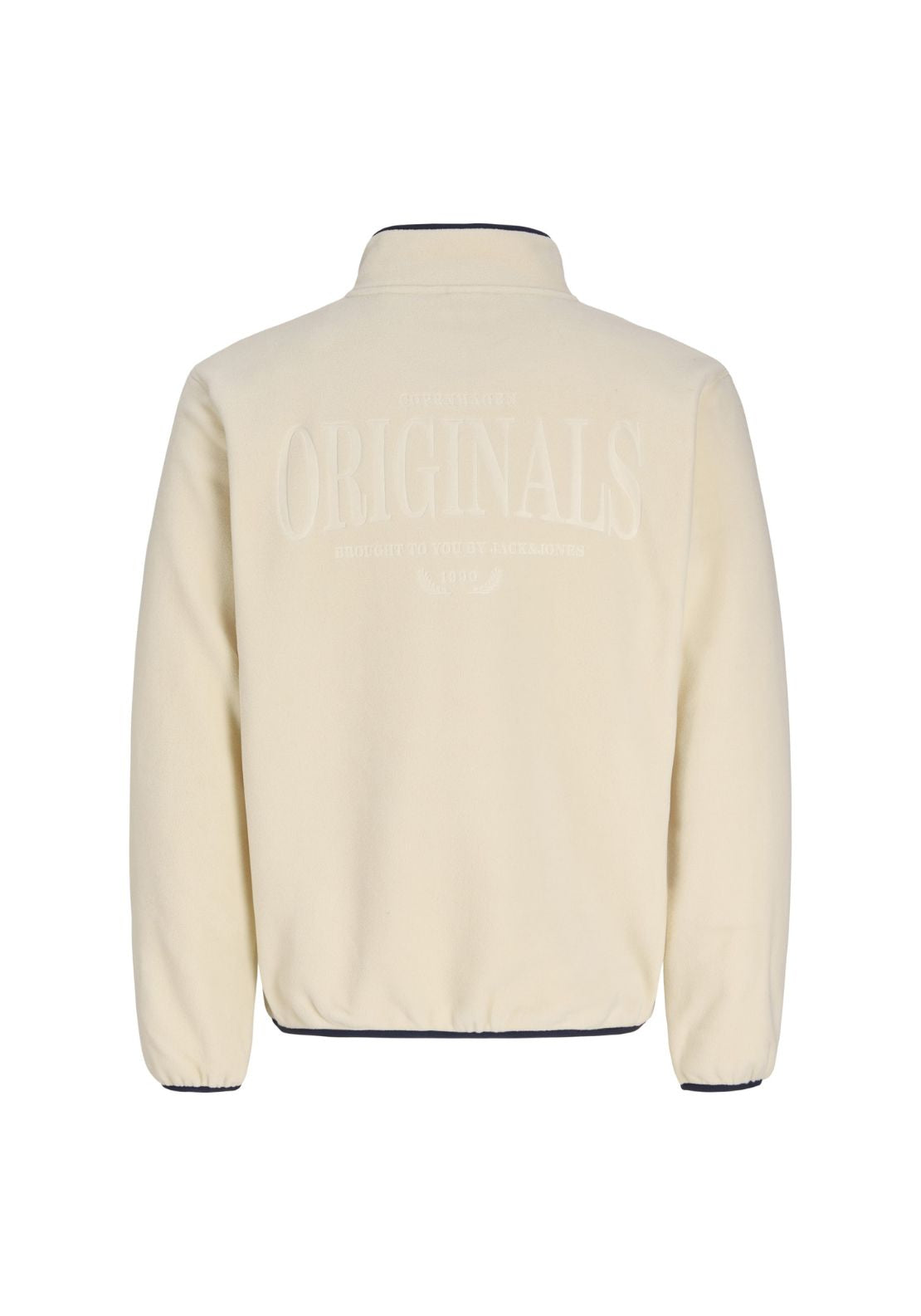 Jack &amp; Jones Frederiksberg 1/4 Zip Fleece - Antique White 2 Shaws Department Stores