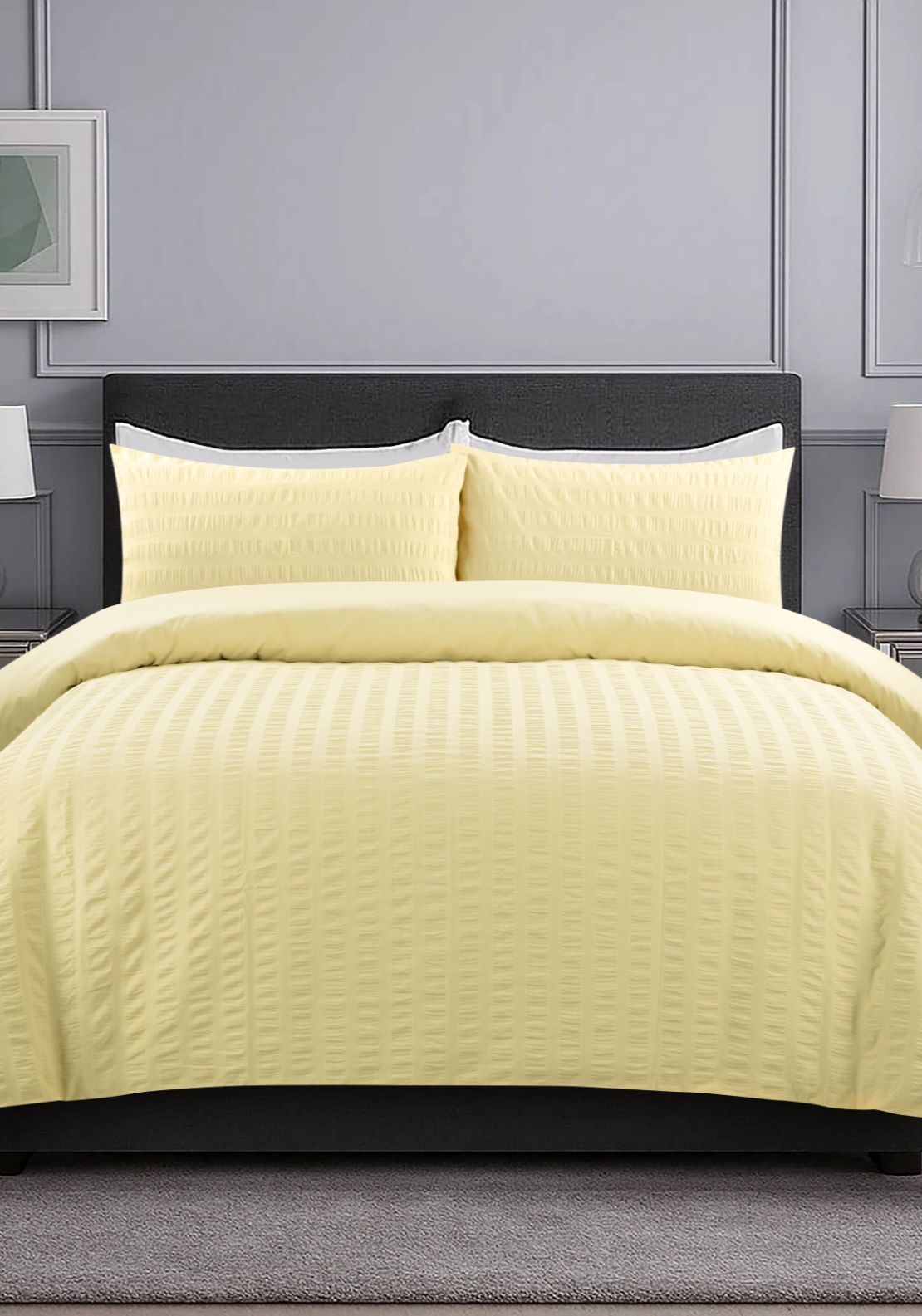 The Home Collection Seersucker Duvet Cover Set - Cream 1 Shaws Department Stores