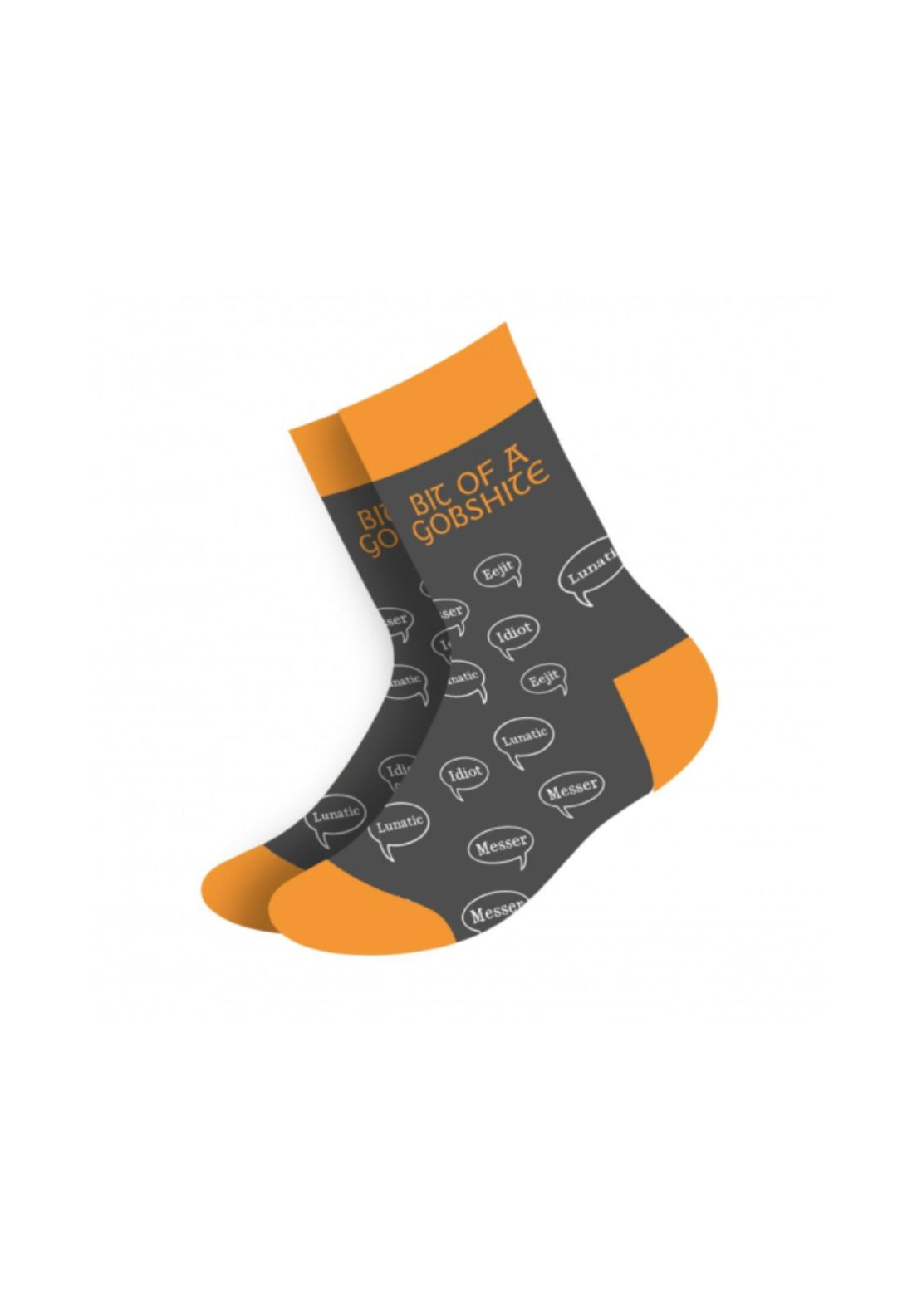Sock Therapy Gobshite Socks - Grey/orange 1 Shaws Department Stores
