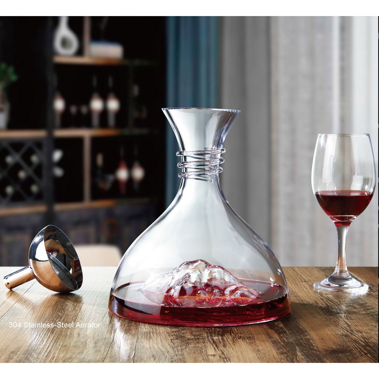 Killarney Crystal Iceberg Decanter with Aerator 1 Shaws Department Stores