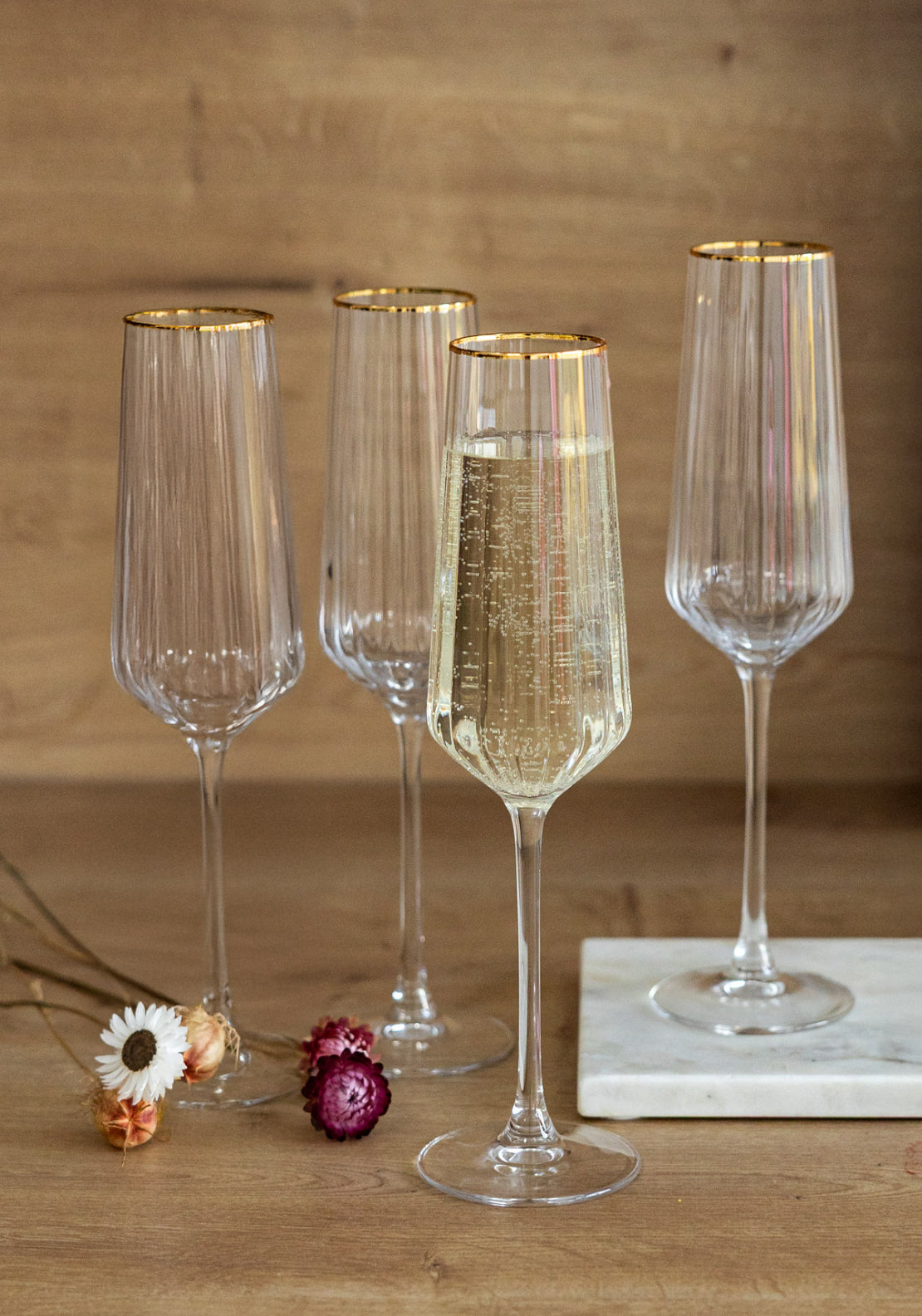 Killarney Crystal Kenmare Collection Champagne Flute Set of 4 - Clear 3 Shaws Department Stores
