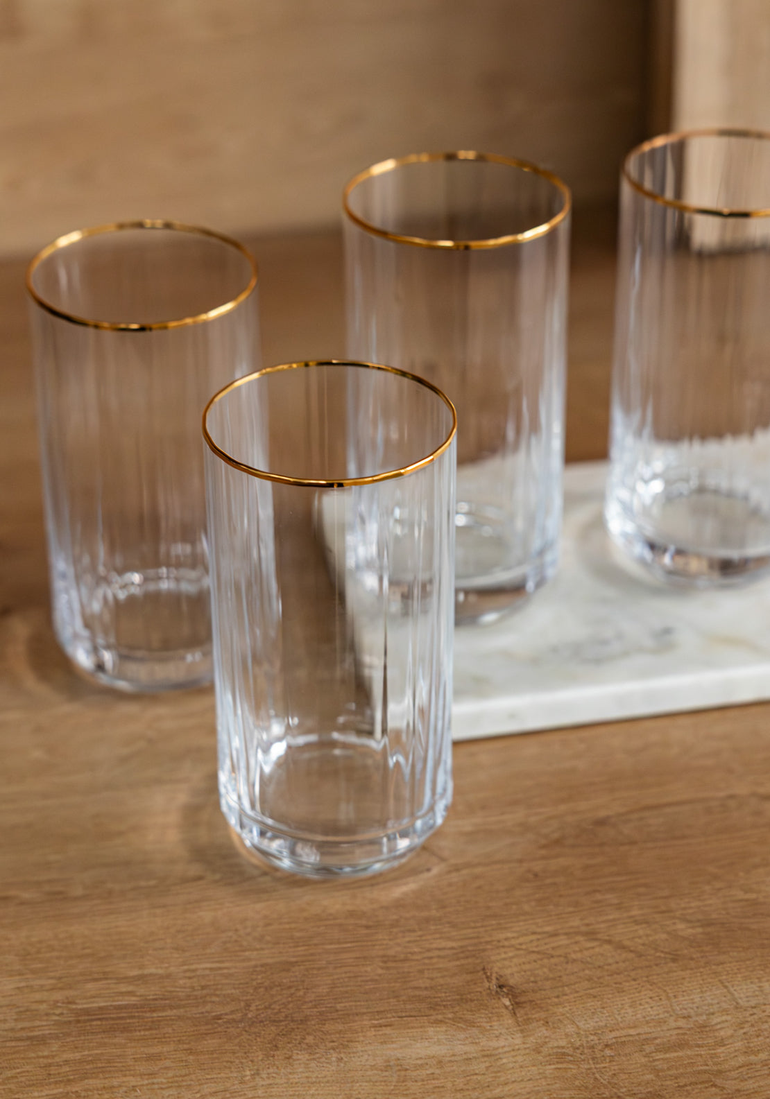 Killarney Crystal Kenmare Collection Hi Ball Glasses Set of 4 - Clear 1 Shaws Department Stores
