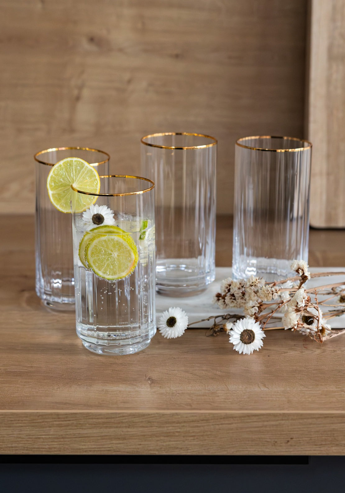 Killarney Crystal Kenmare Collection Hi Ball Glasses Set of 4 - Clear 4 Shaws Department Stores