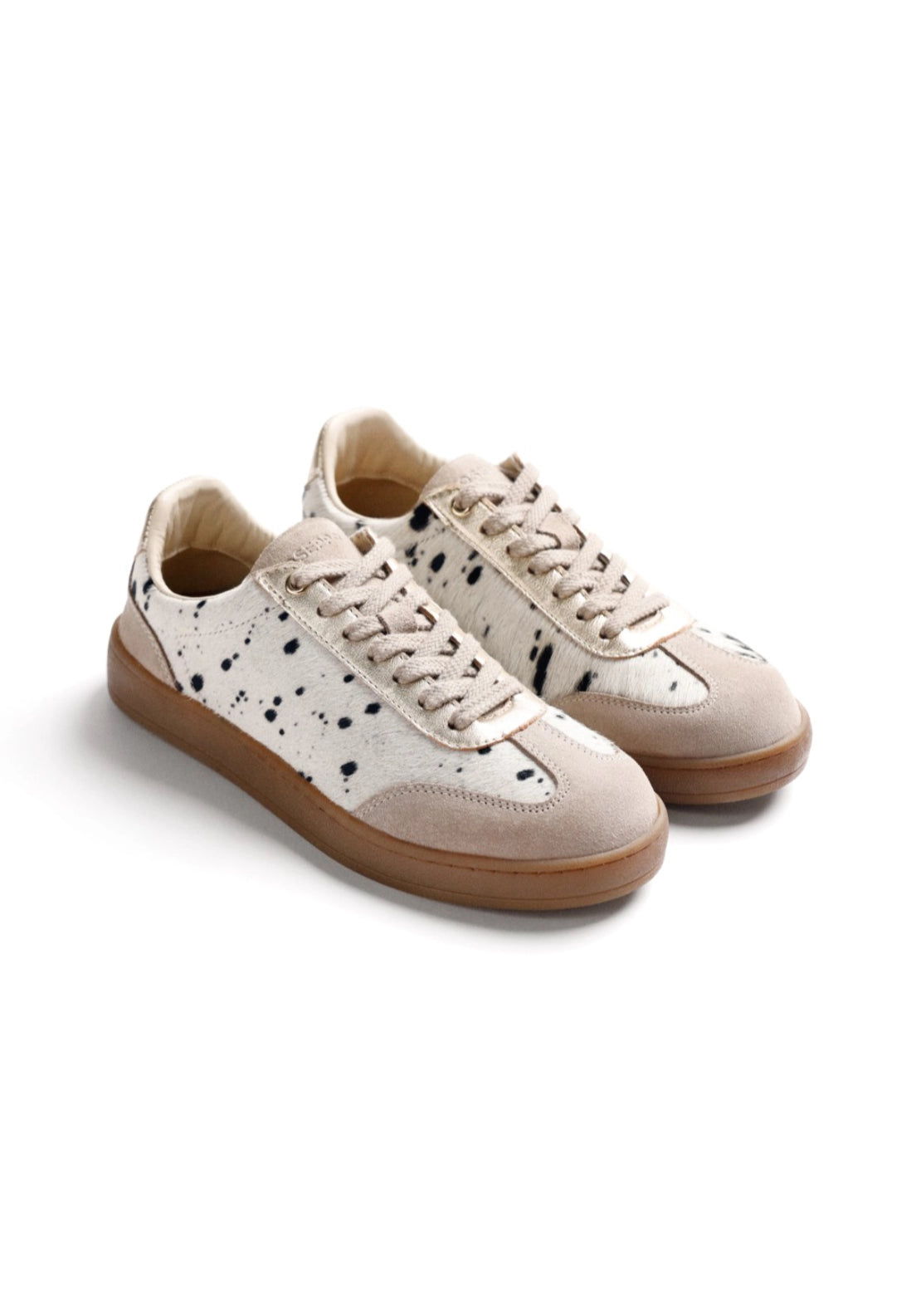 Cow Print Trainer - Beige