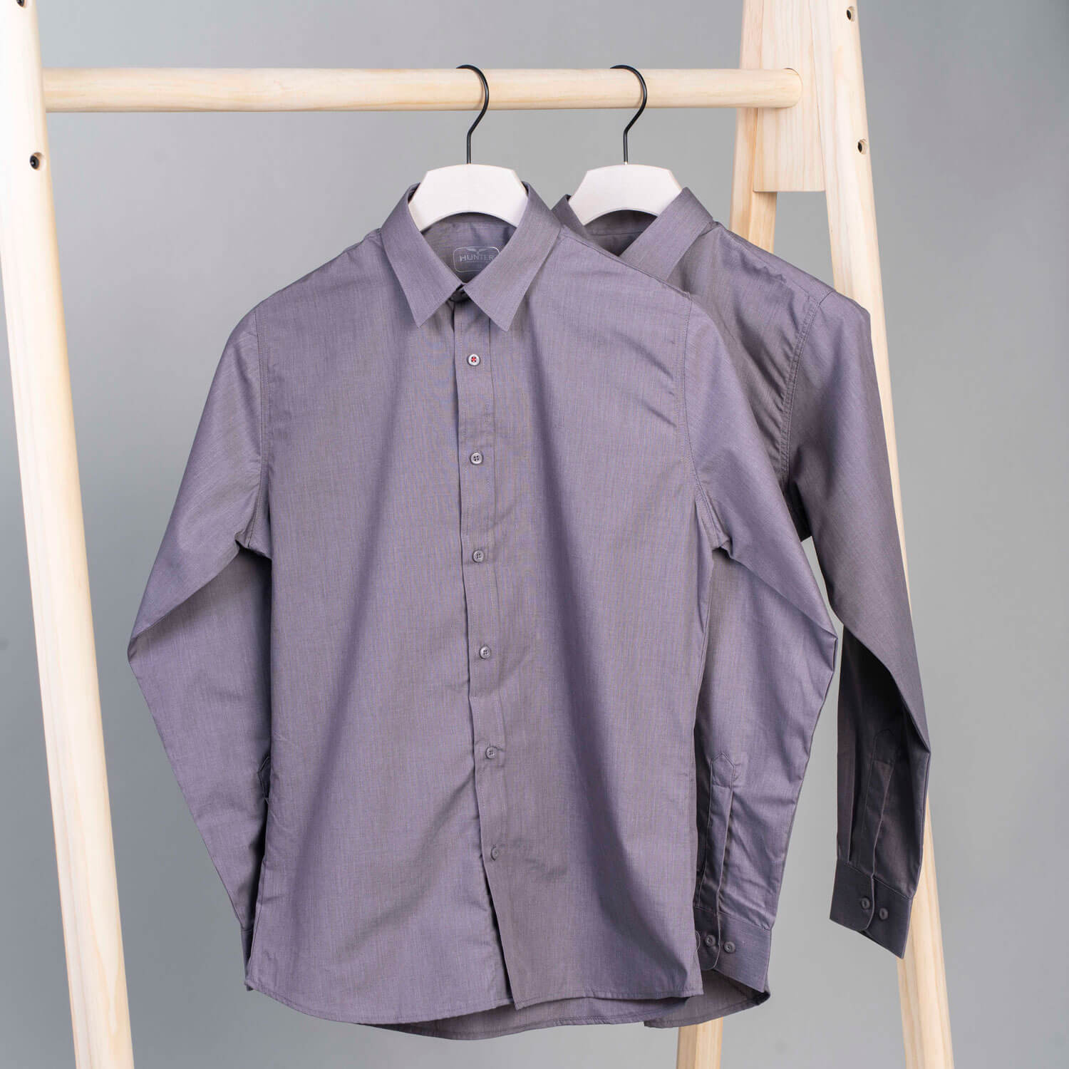 Hunter Long-Sleeve Slim Fit 2 Pack Shirts - Grey 1 Shaws Department Stores