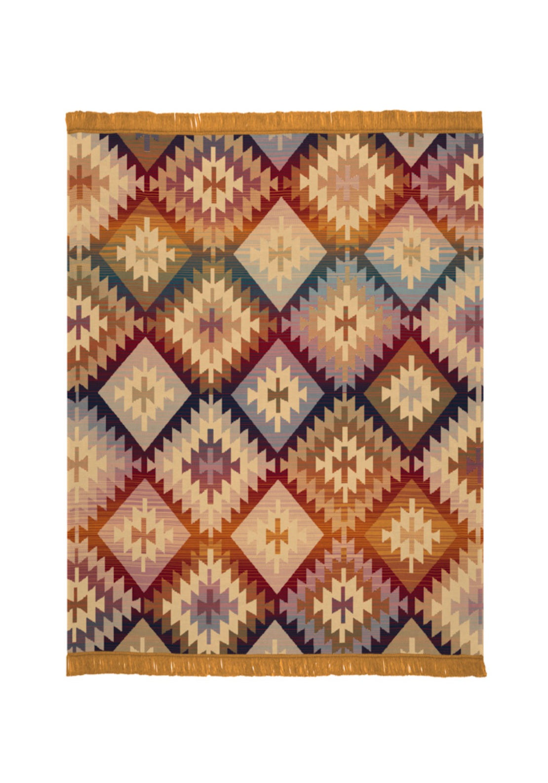 Biederlack Cotton Blend Ikat Diamond Throw - Multi 3 Shaws Department Stores