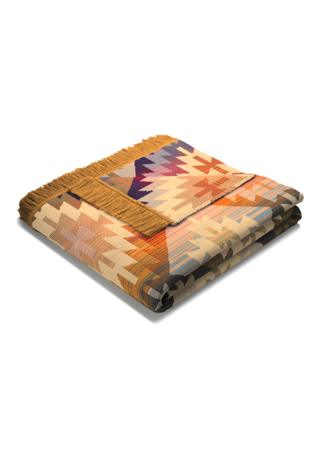 Biederlack Cotton Blend Ikat Diamond Throw - Multi 2 Shaws Department Stores
