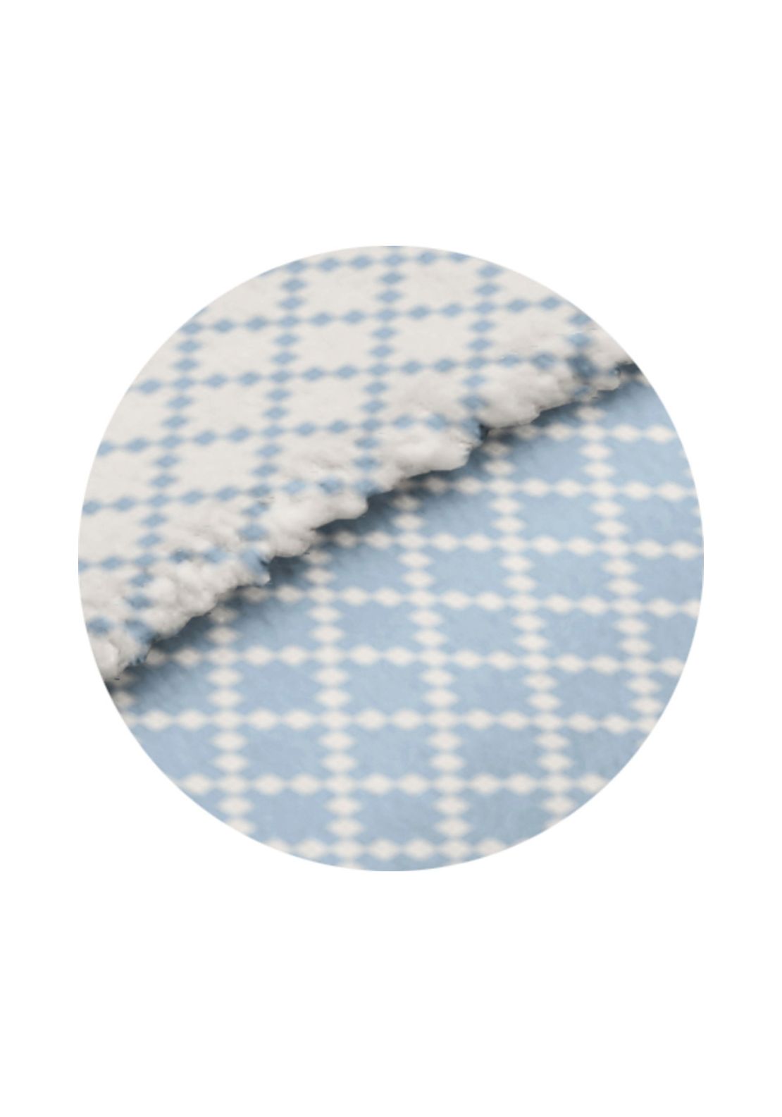 Biederlack Cotton Blend Diamond Pattern Throw - Blue 3 Shaws Department Stores