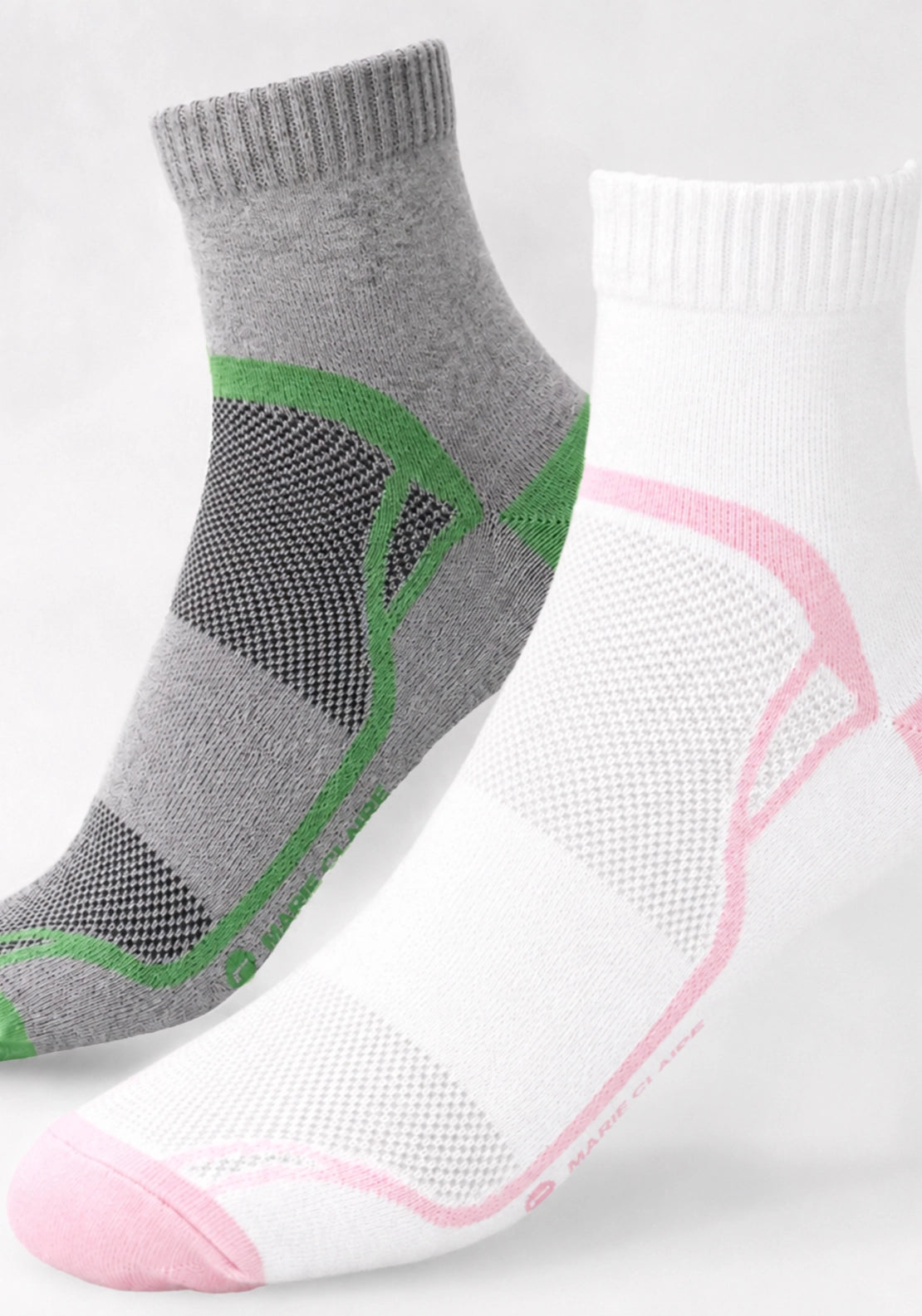 Marie Claire Cotton Trainer Liner Sport Ankle Socks 2 Pair Pack - Assorted Mix 2 Shaws Department Stores