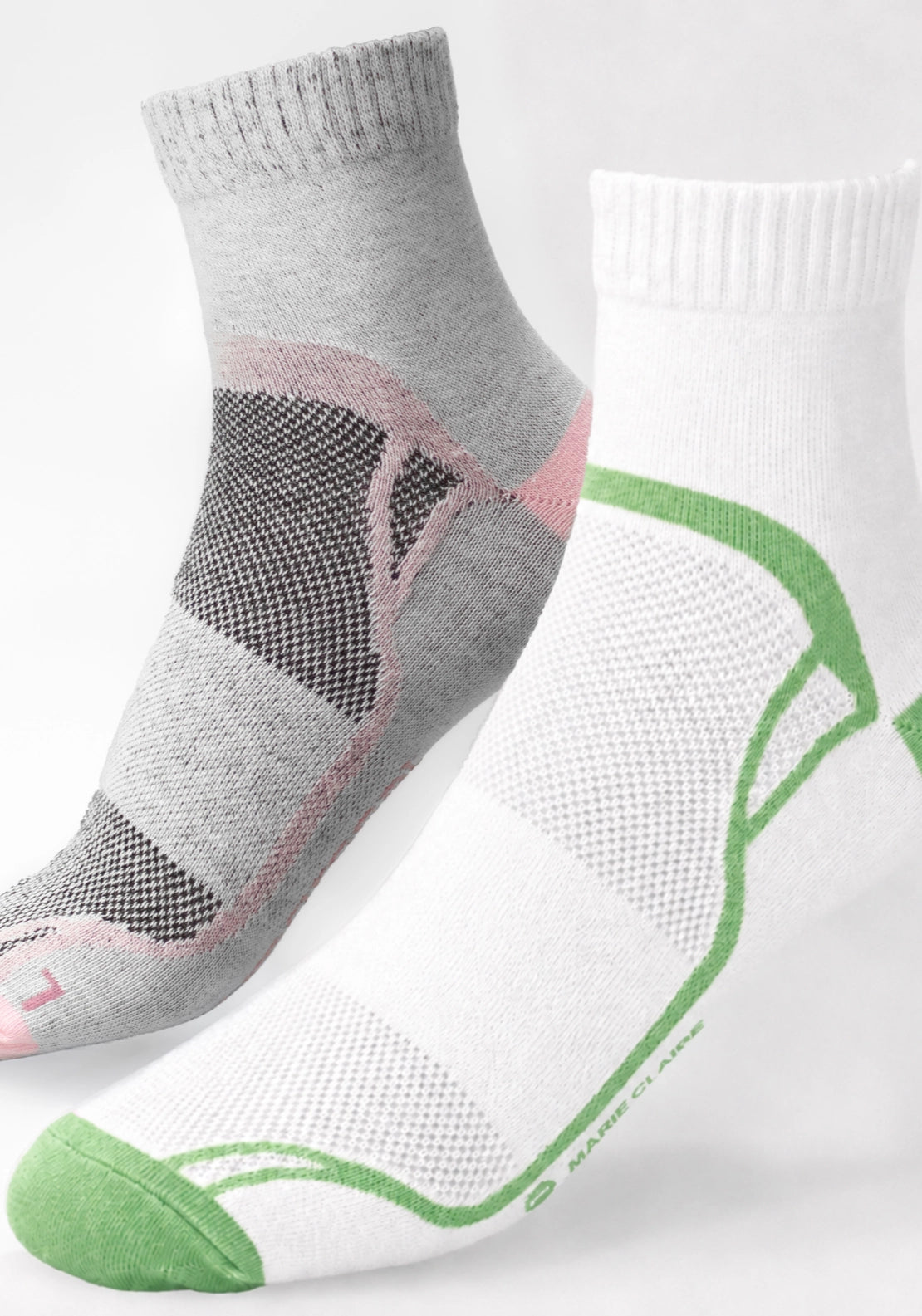 Marie Claire Cotton Trainer Liner Sport Ankle Socks 2 Pair Pack - Pink 2 Shaws Department Stores