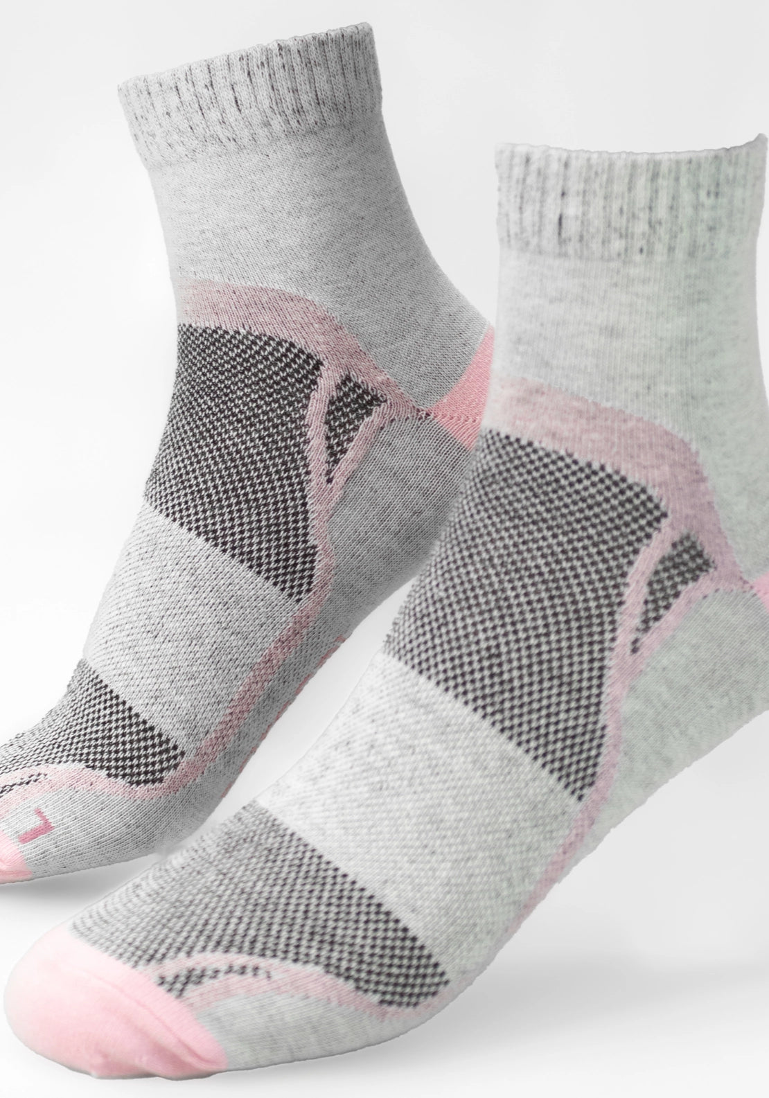 Marie Claire Cotton Trainer Liner Sport Ankle Socks 2 Pair Pack - Pink 3 Shaws Department Stores