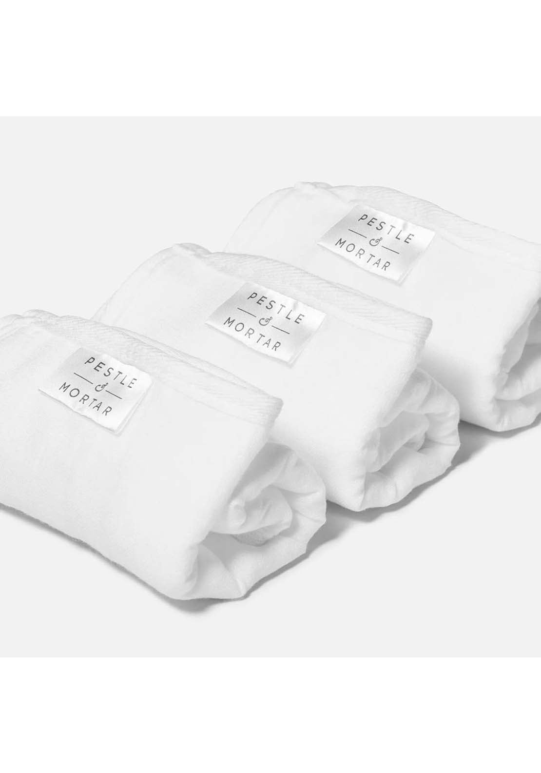 Pestle &amp; Mortar Muslin Facecloth 3 Pack 2 Shaws Department Stores
