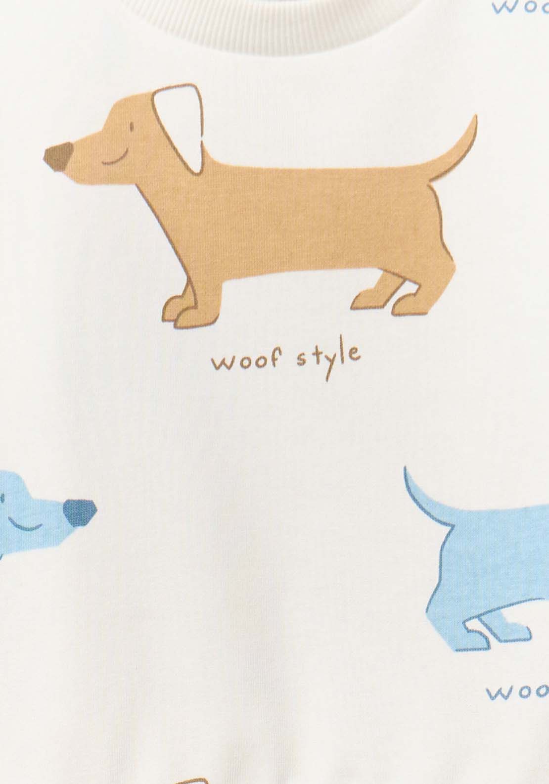 Printed Terry Set - White