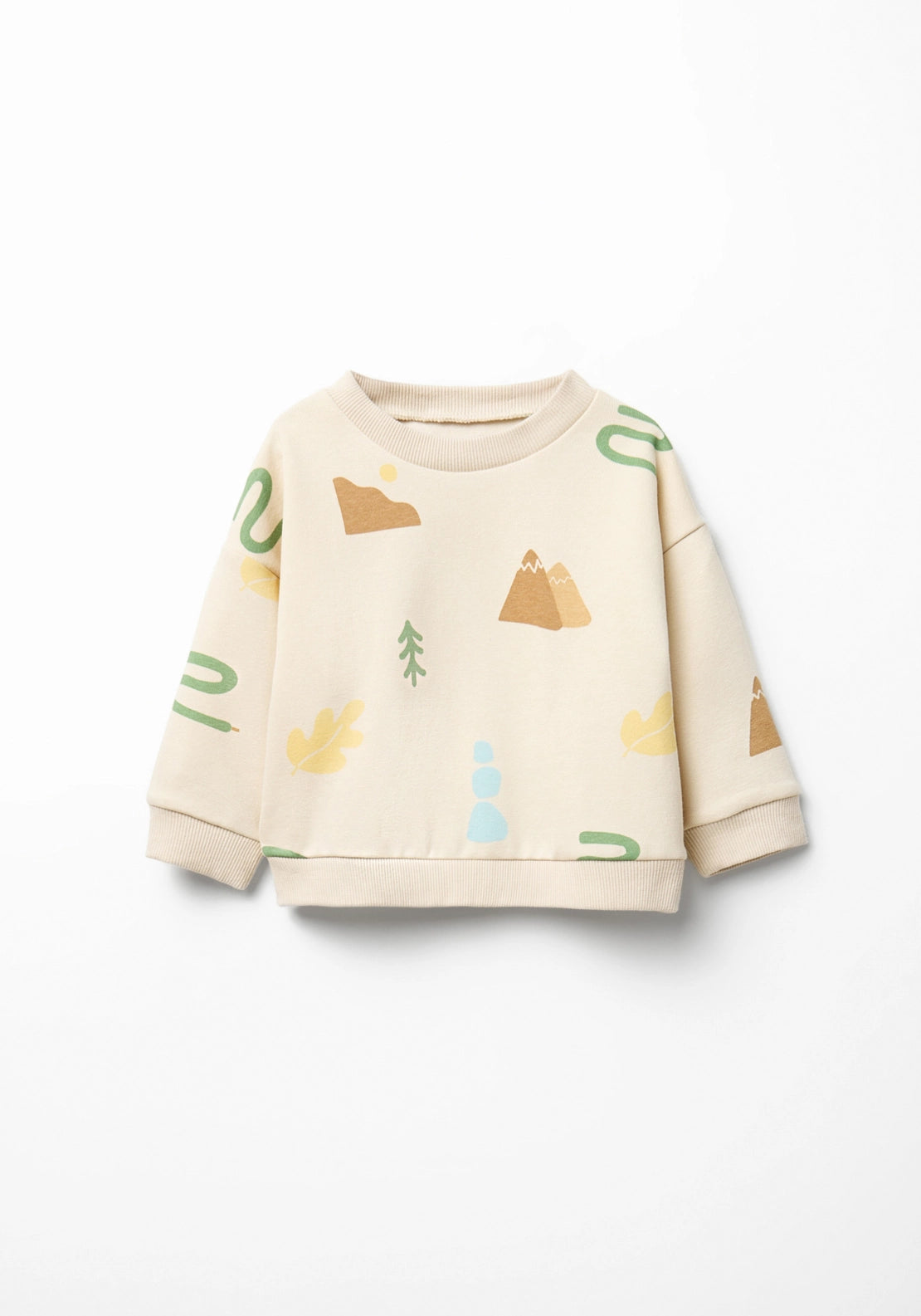 Printed Ribbd Set - Cream