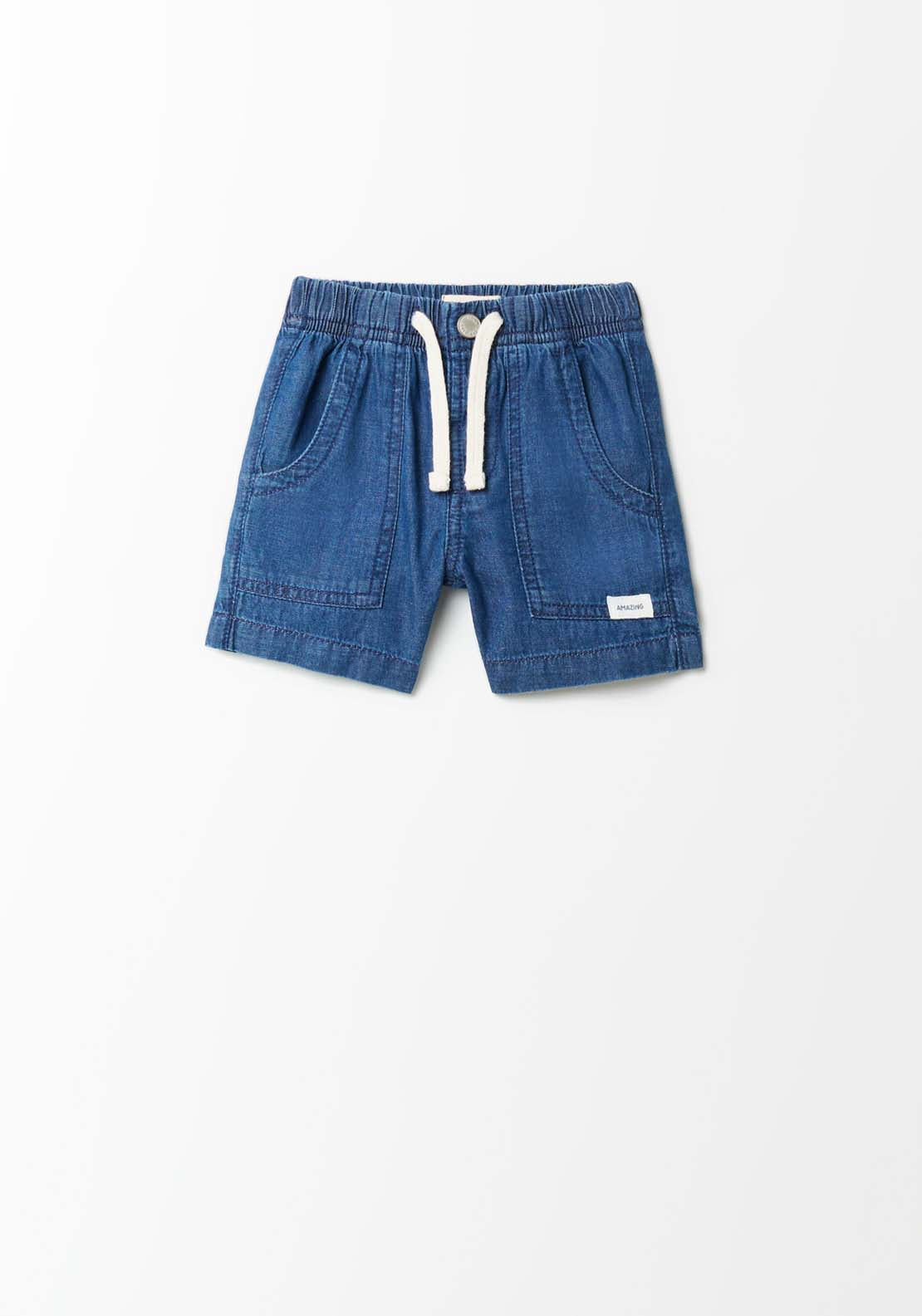 Sfera Drawstring Denim Shorts - Blue 2 Shaws Department Stores