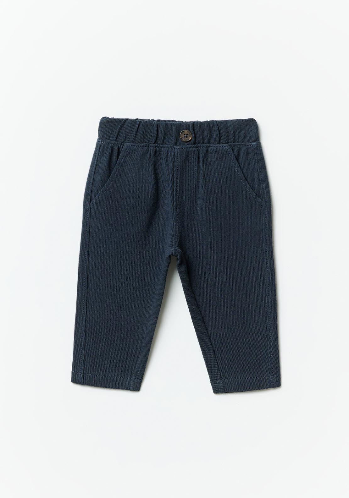 Sfera Formal piqué trousers - Navy 1 Shaws Department Stores