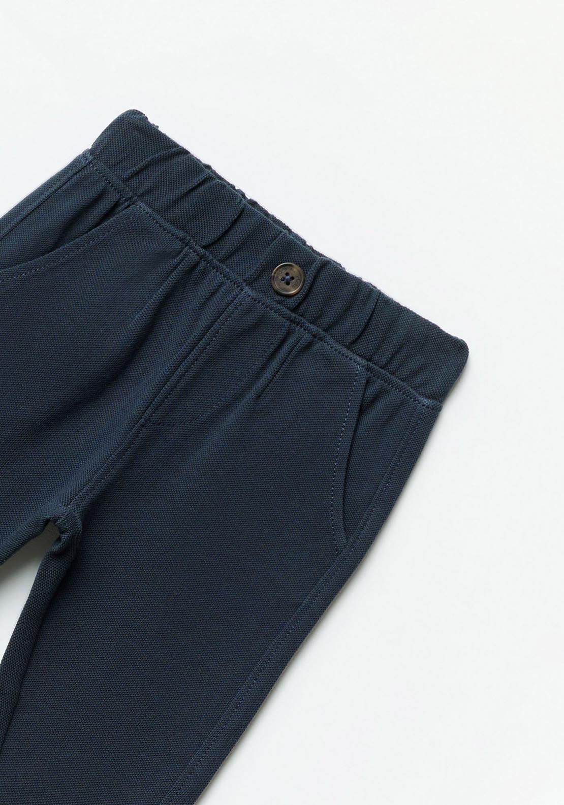 Sfera Formal piqué trousers - Navy 4 Shaws Department Stores