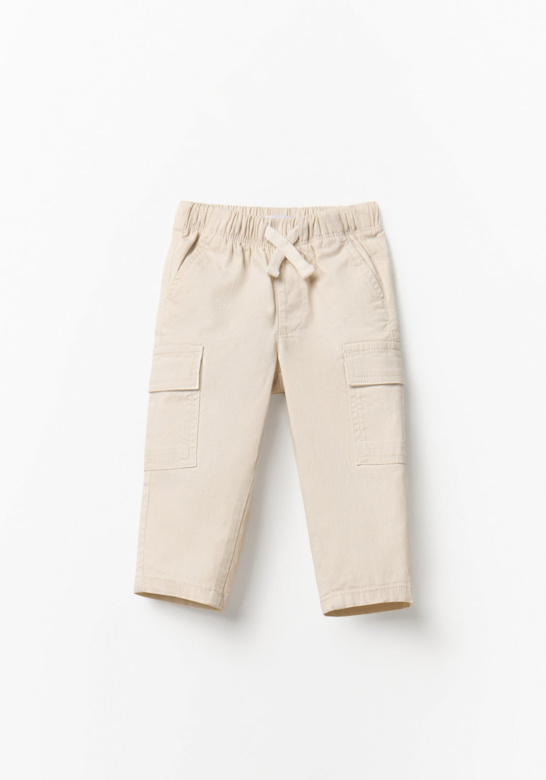 Drawstring Waist Cargo Trousers - Grey
