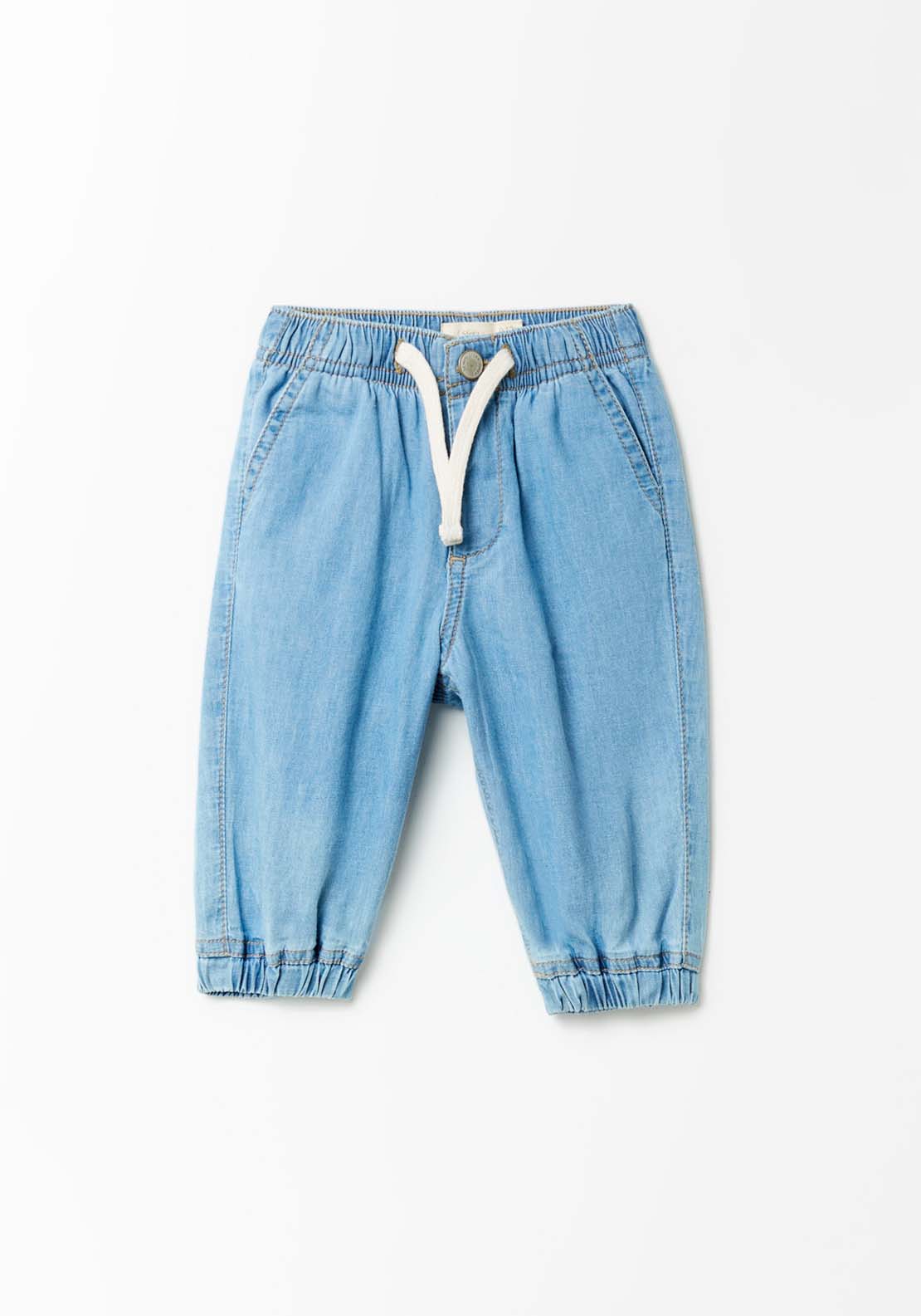 Sfera Drawstring Denim Pants - Blue 3 Shaws Department Stores