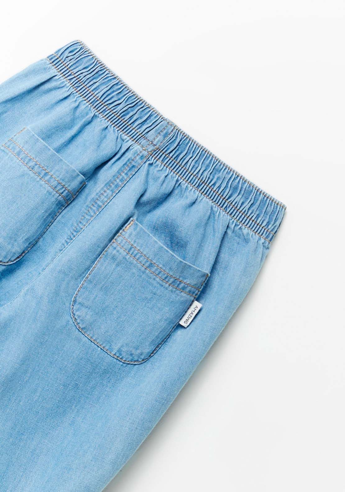 Sfera Drawstring Denim Pants - Blue 4 Shaws Department Stores