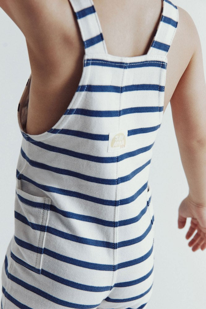 Sfera Striped terry dungarees - White 2 Shaws Department Stores