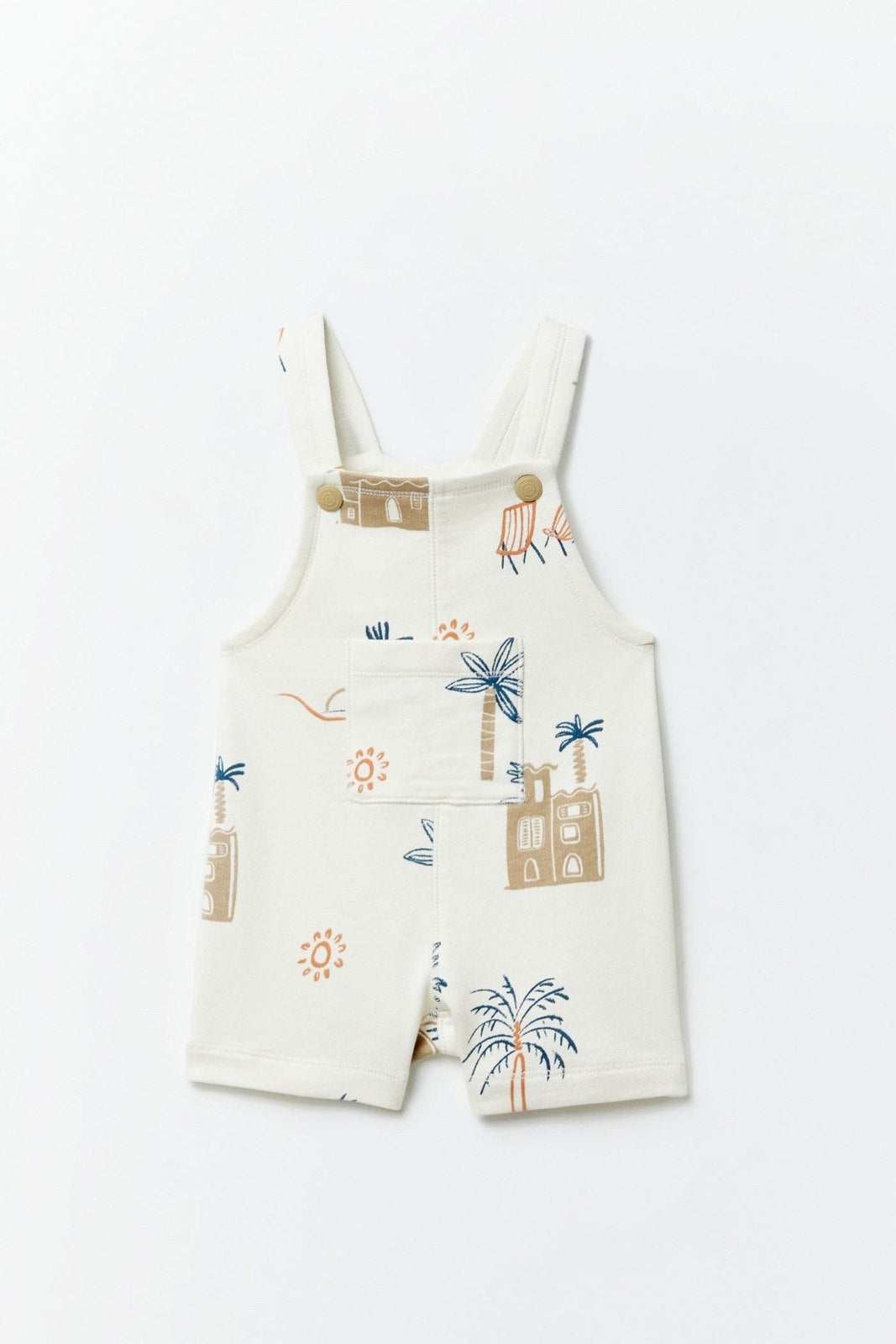 Sfera Printed terry dungarees - White 3 Shaws Department Stores