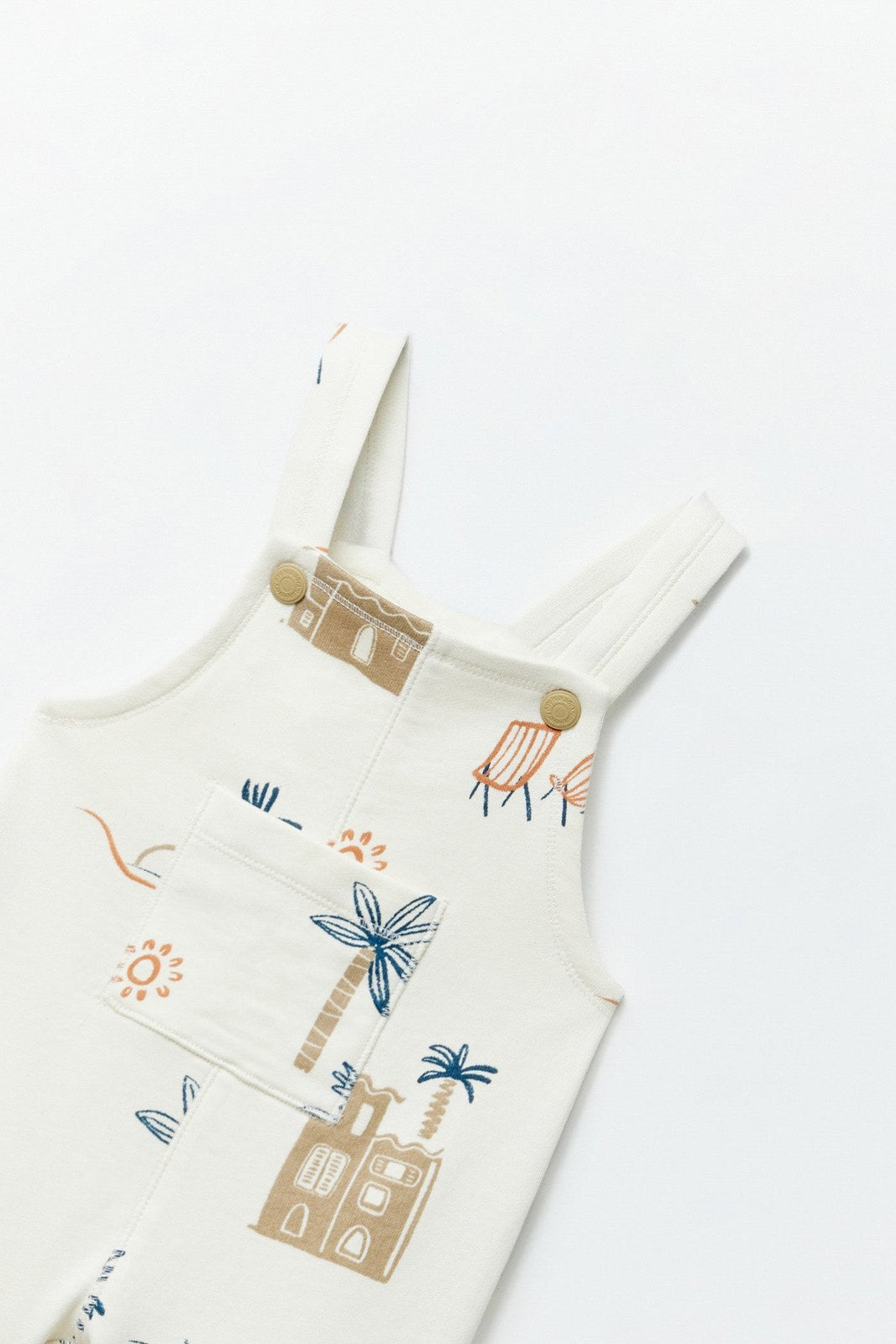 Sfera Printed terry dungarees - White 4 Shaws Department Stores