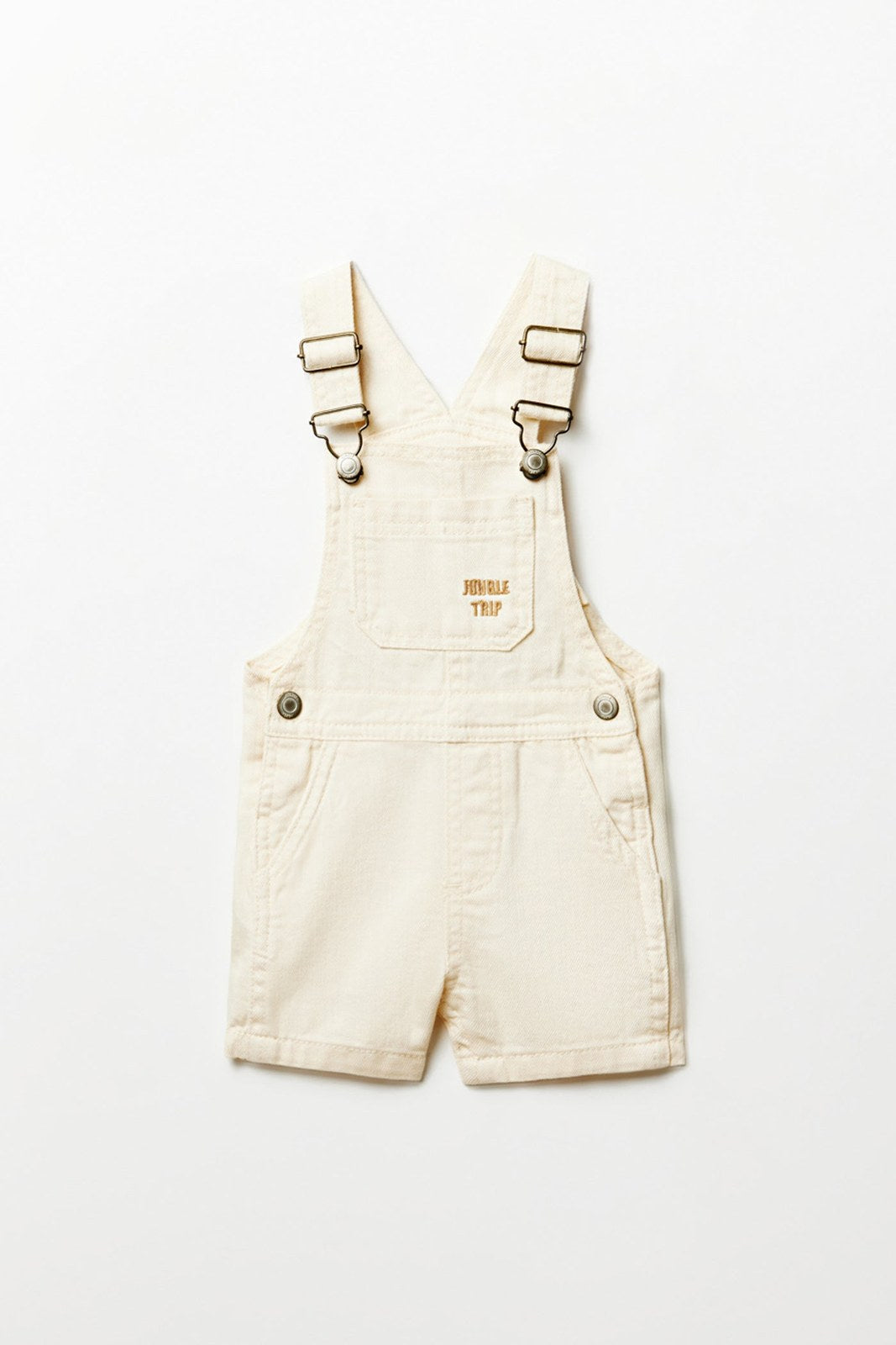 Sfera Coloured denim dungarees - Ecru 1 Shaws Department Stores