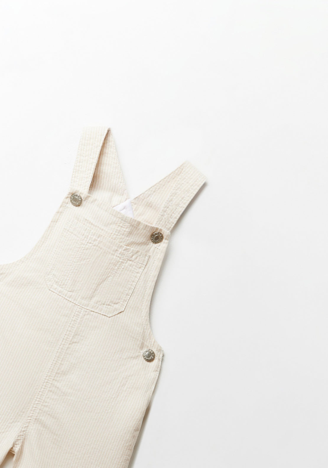 Sfera Oxford stripe dungarees - Beige 3 Shaws Department Stores