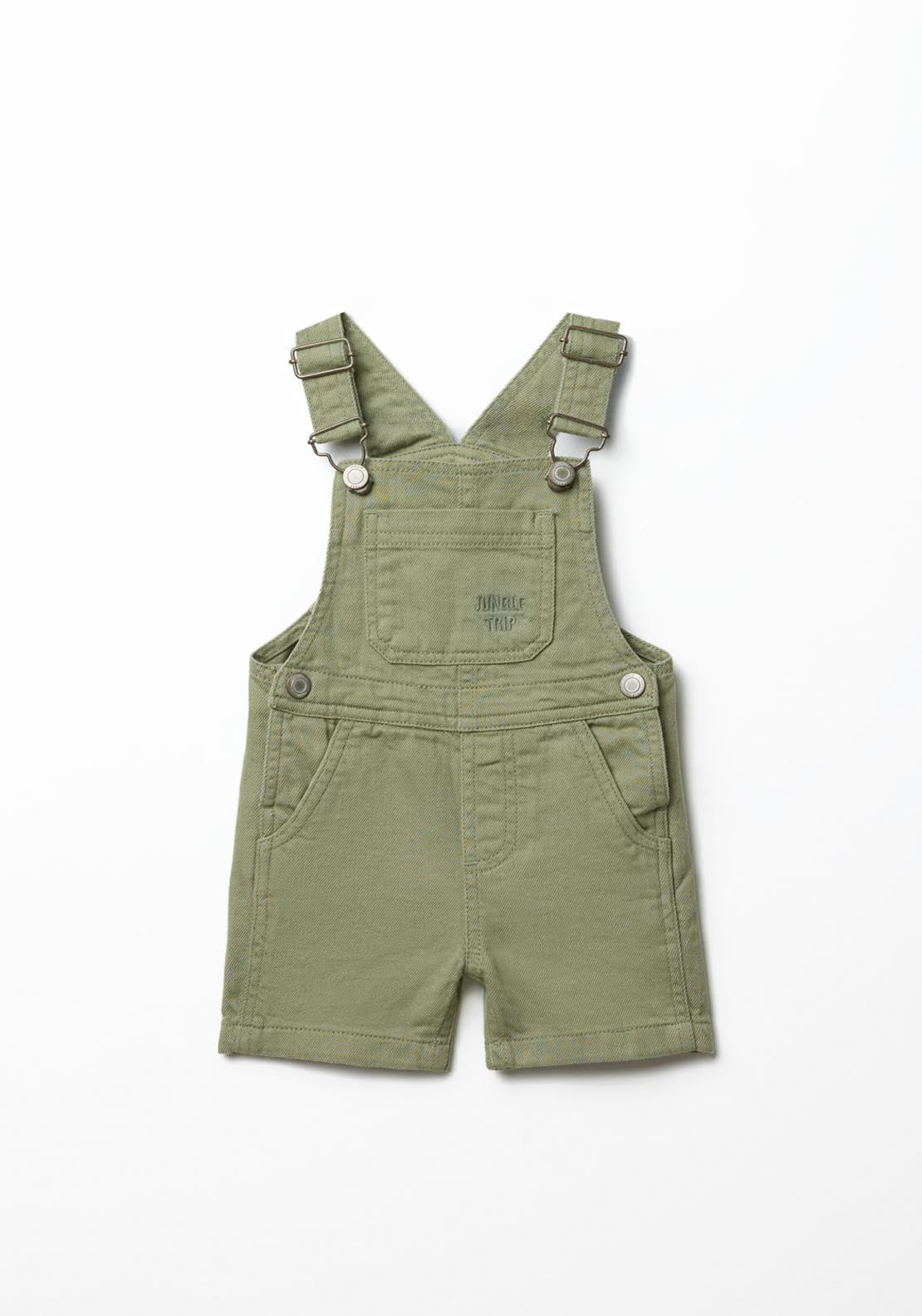 Sfera Coloured Denim Dungarees - Green 1 Shaws Department Stores