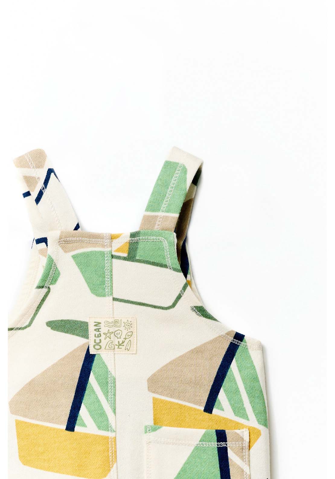 Sfera Boat Print Dungarees - White 3 Shaws Department Stores